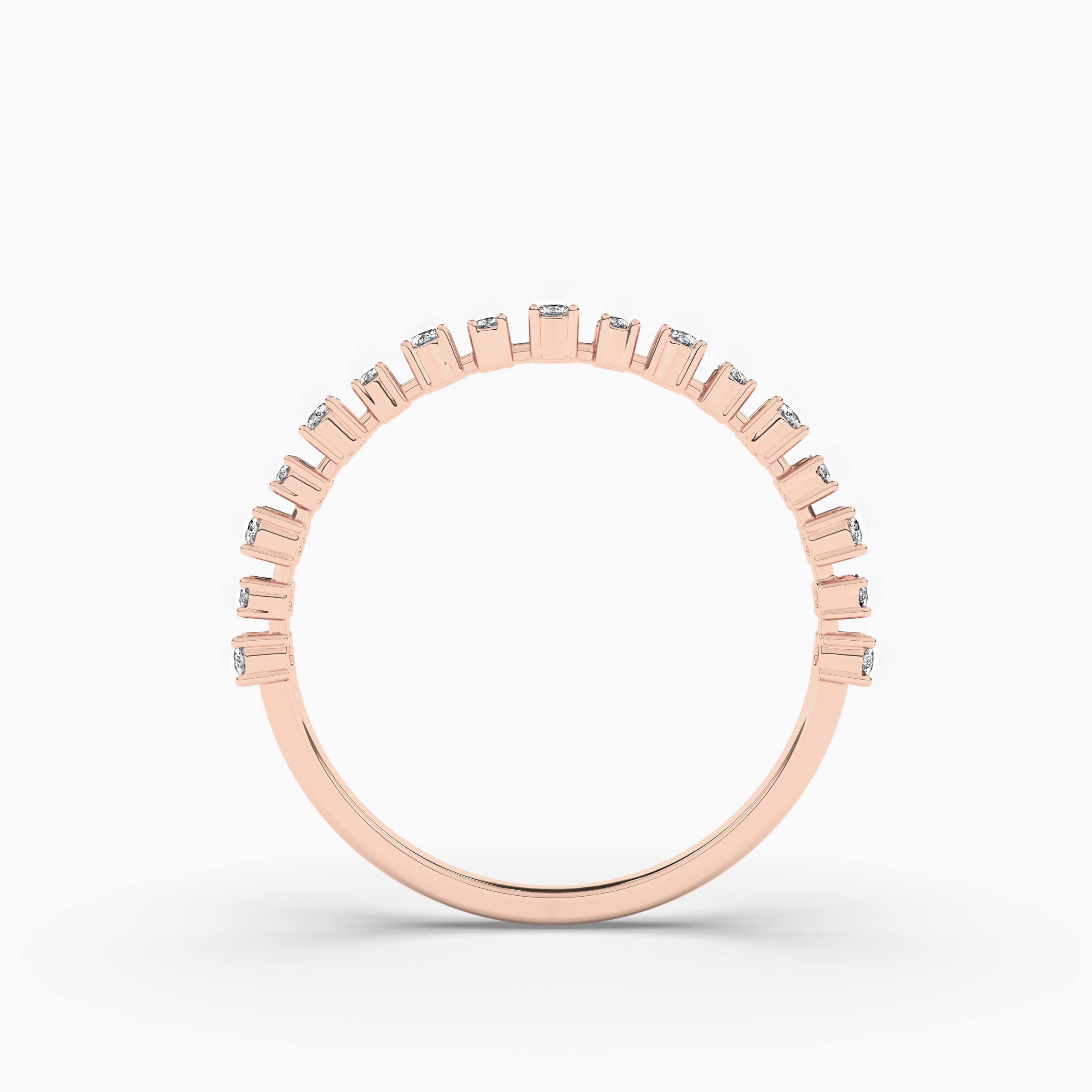 Cushion Diamond Half Eternity Ring In Rose Gold