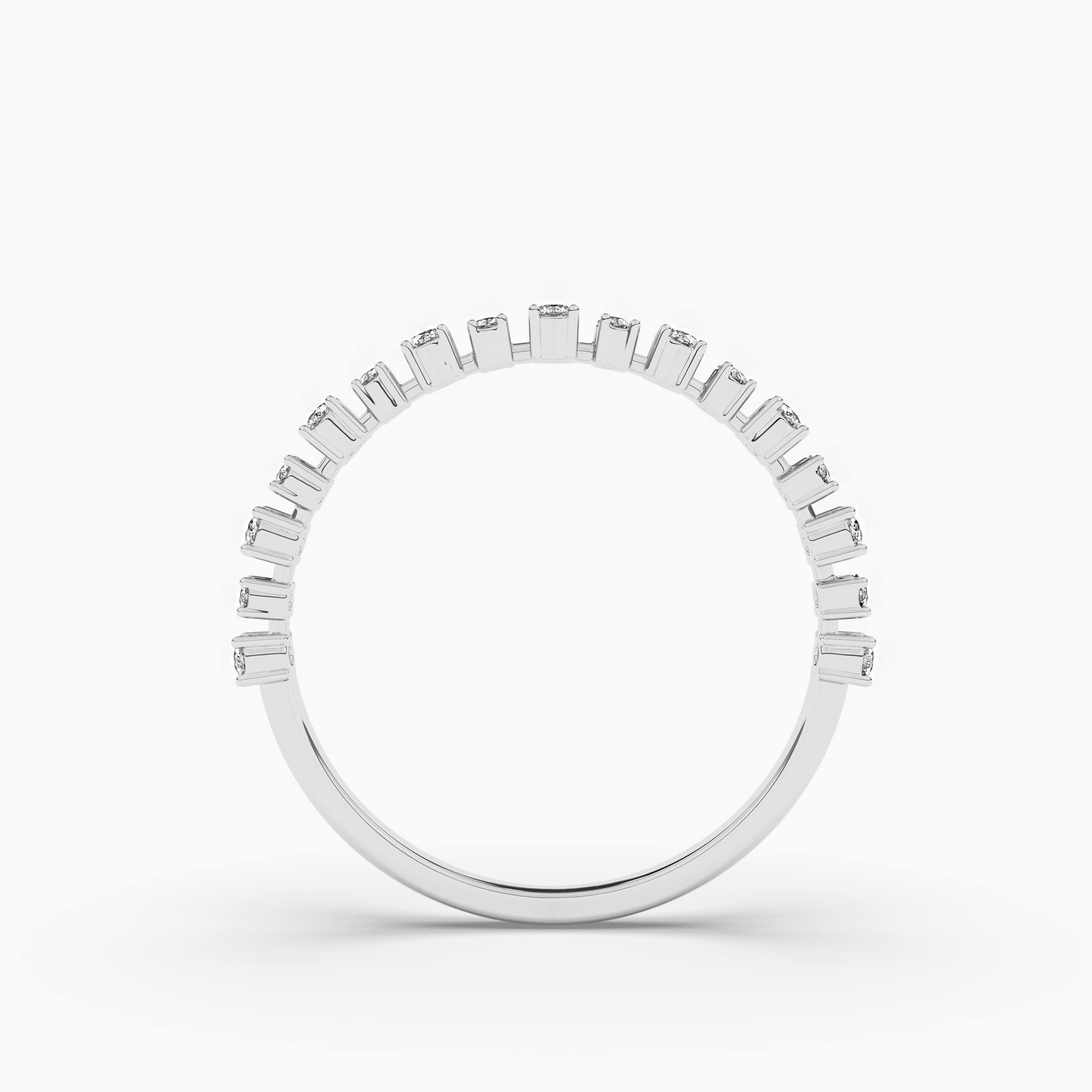 White Gold Round Dainty Diamond Wedding Ring