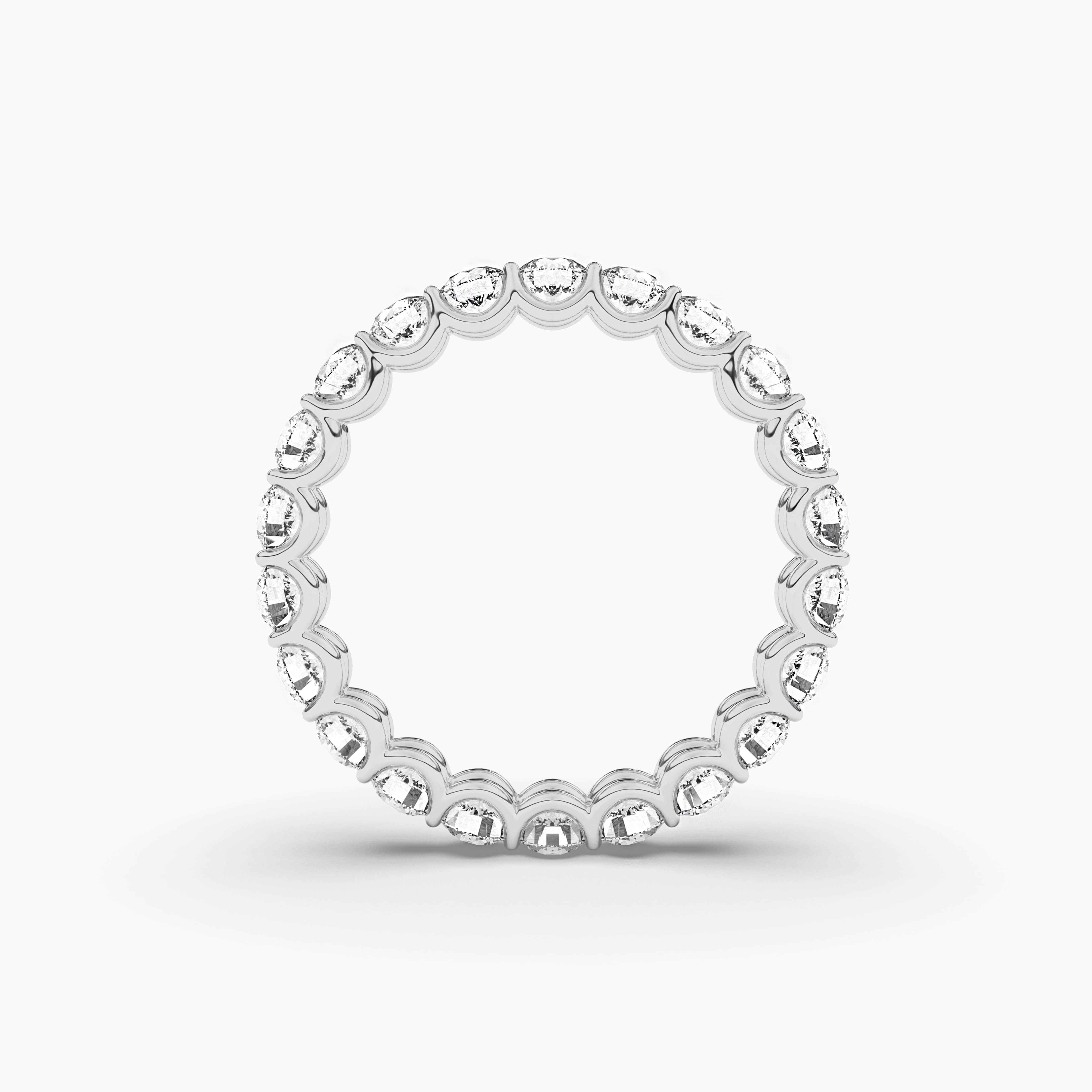 Round Cut Full Eternity Wedding Band in White Gold