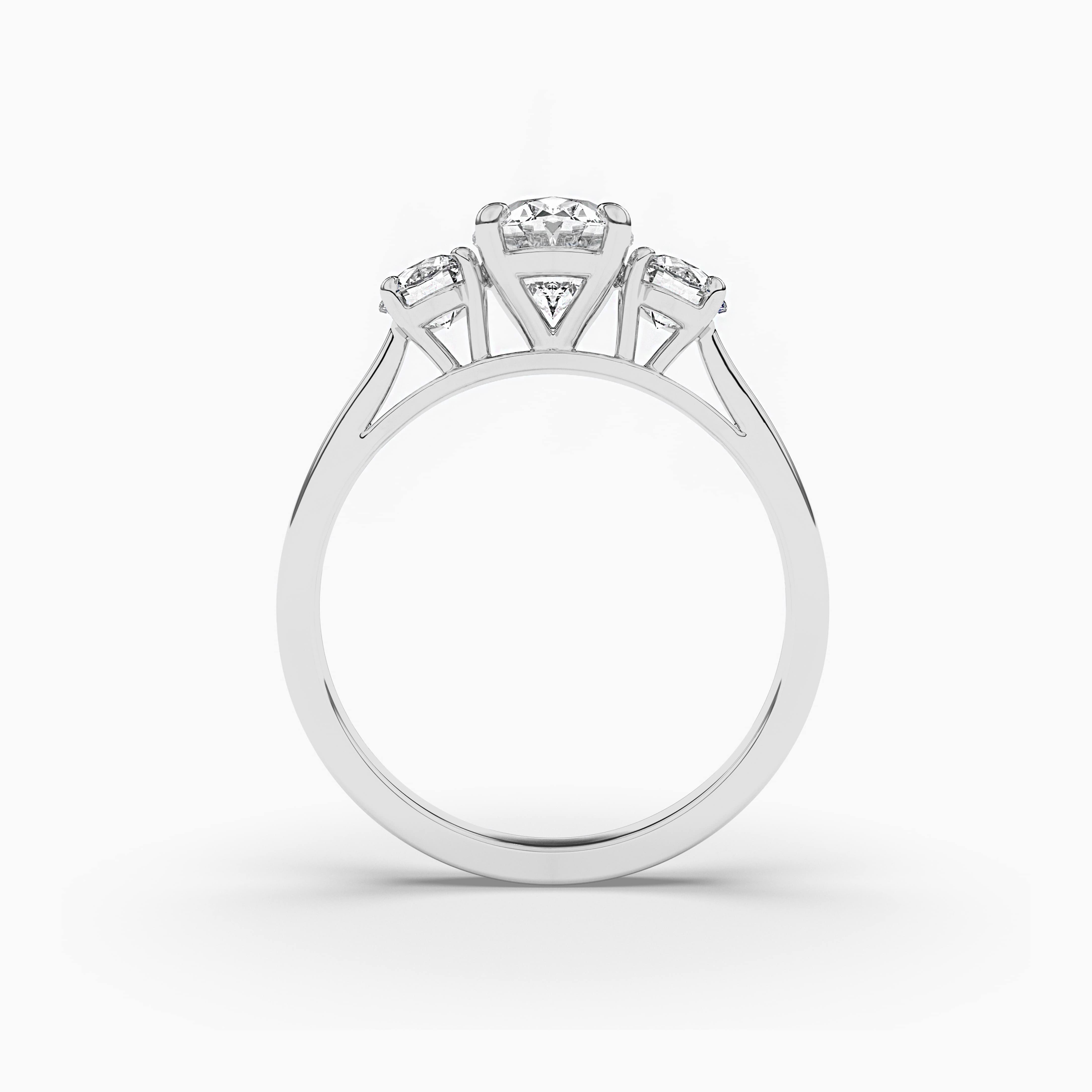 Oval Cut Three Stone Engagement Ring With Side Stones