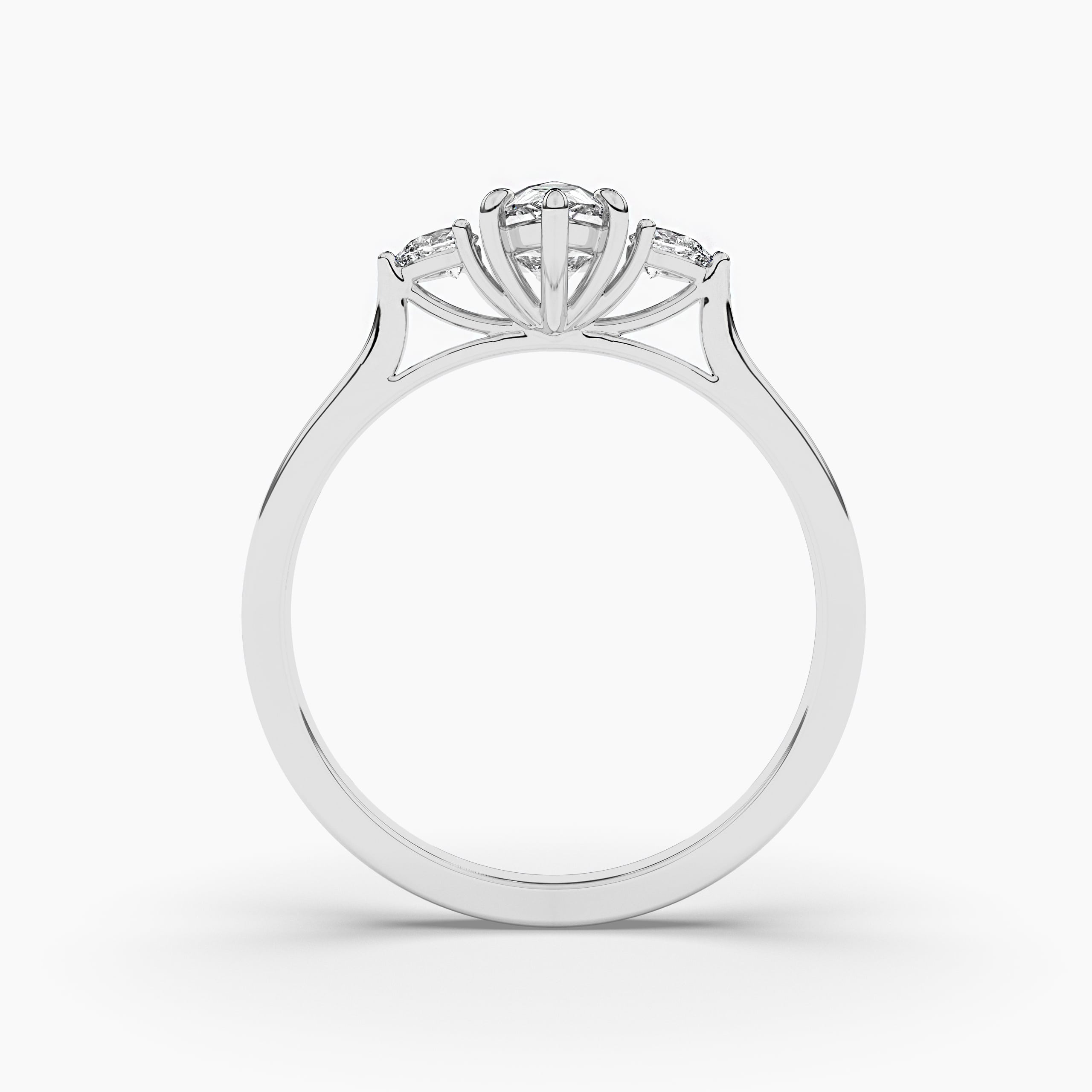 Perfect Fit Aria Three Stone Diamond Engagement Ring