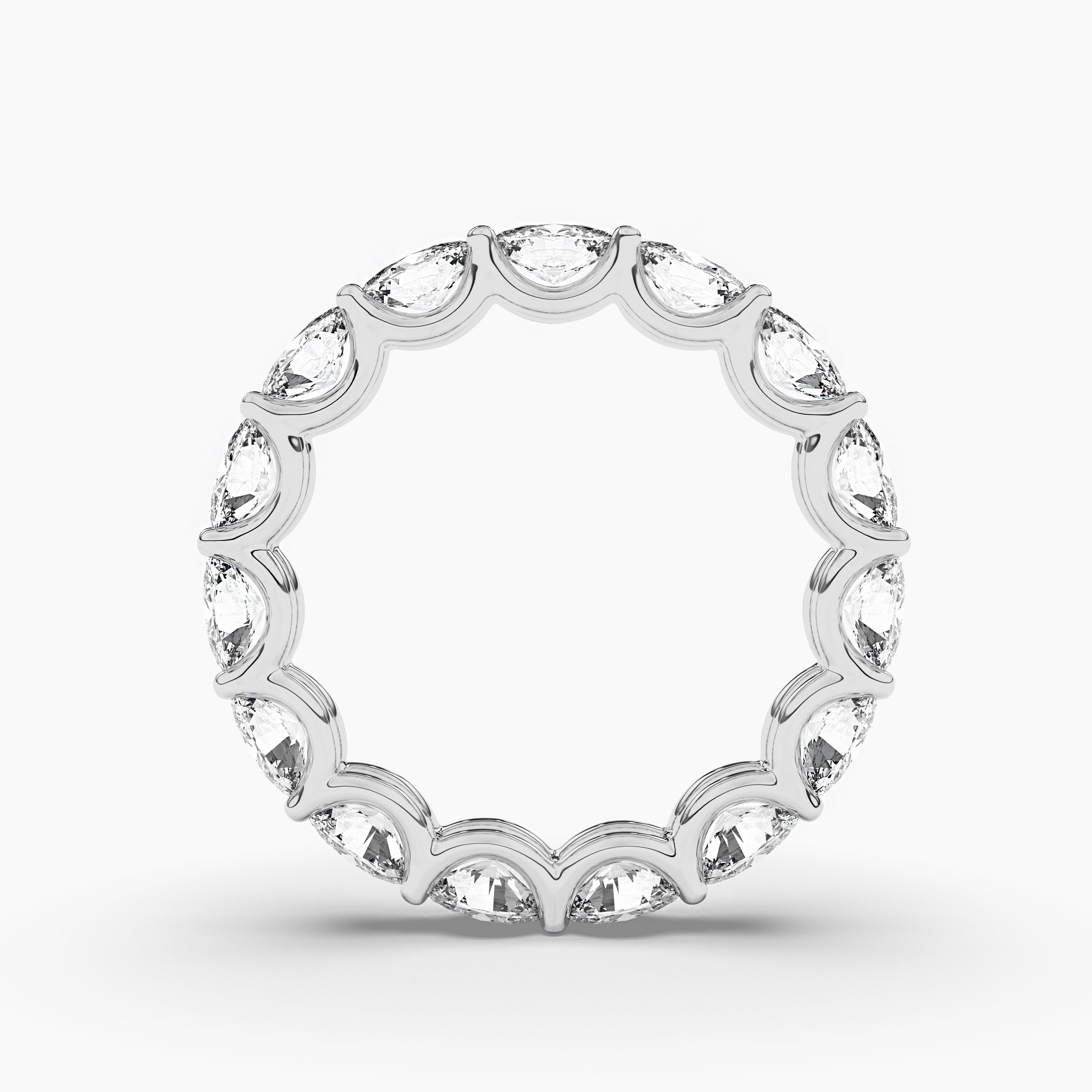 Oval Lab Grown Diamond Eternity Ring Womens Wedding Band White Gold