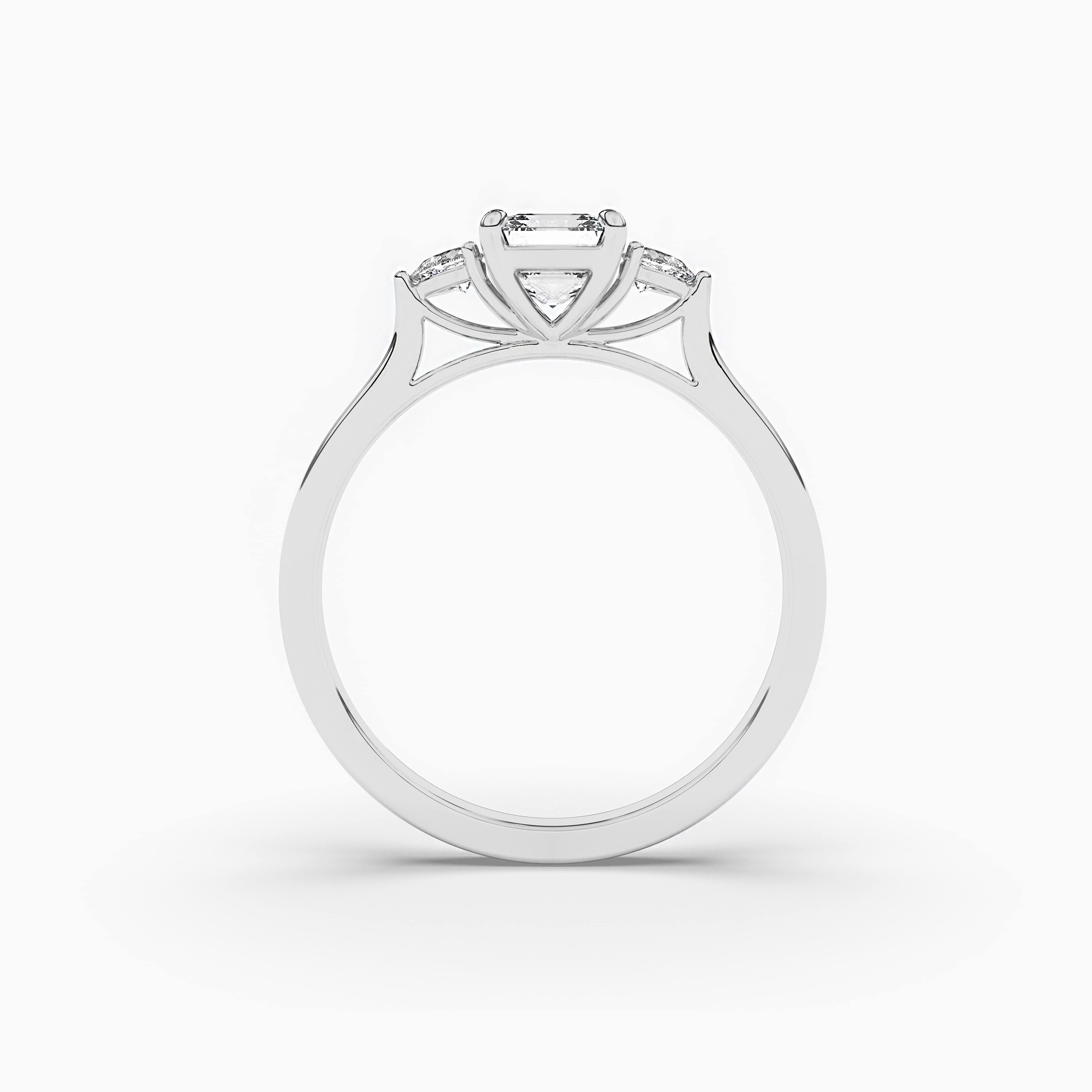 ASSCHER CUT DIAMOND ENGAGEMENT RING IN WEDDING RING WHITE GOLD