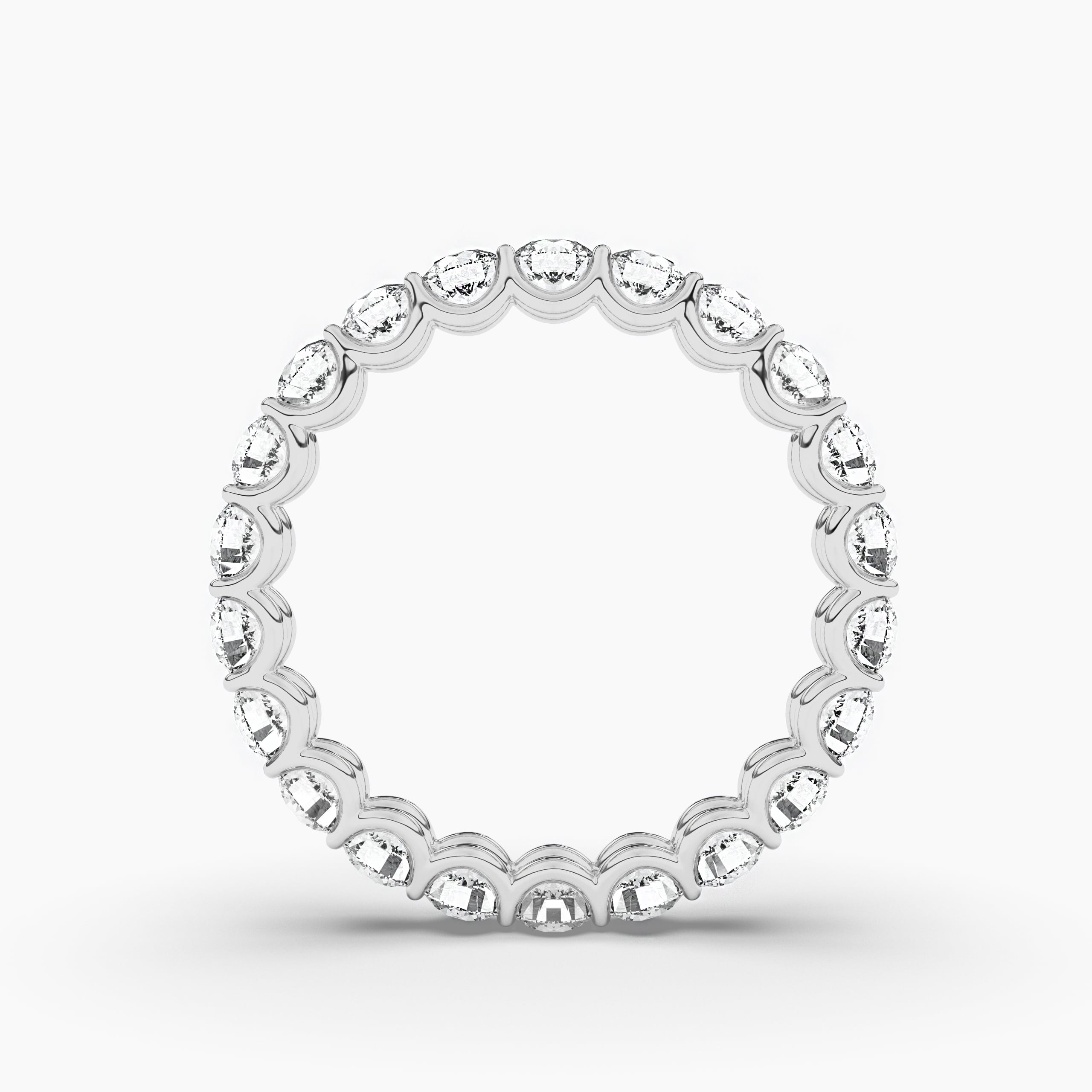 Round Cut Full Eternity Wedding Band in White Gold
