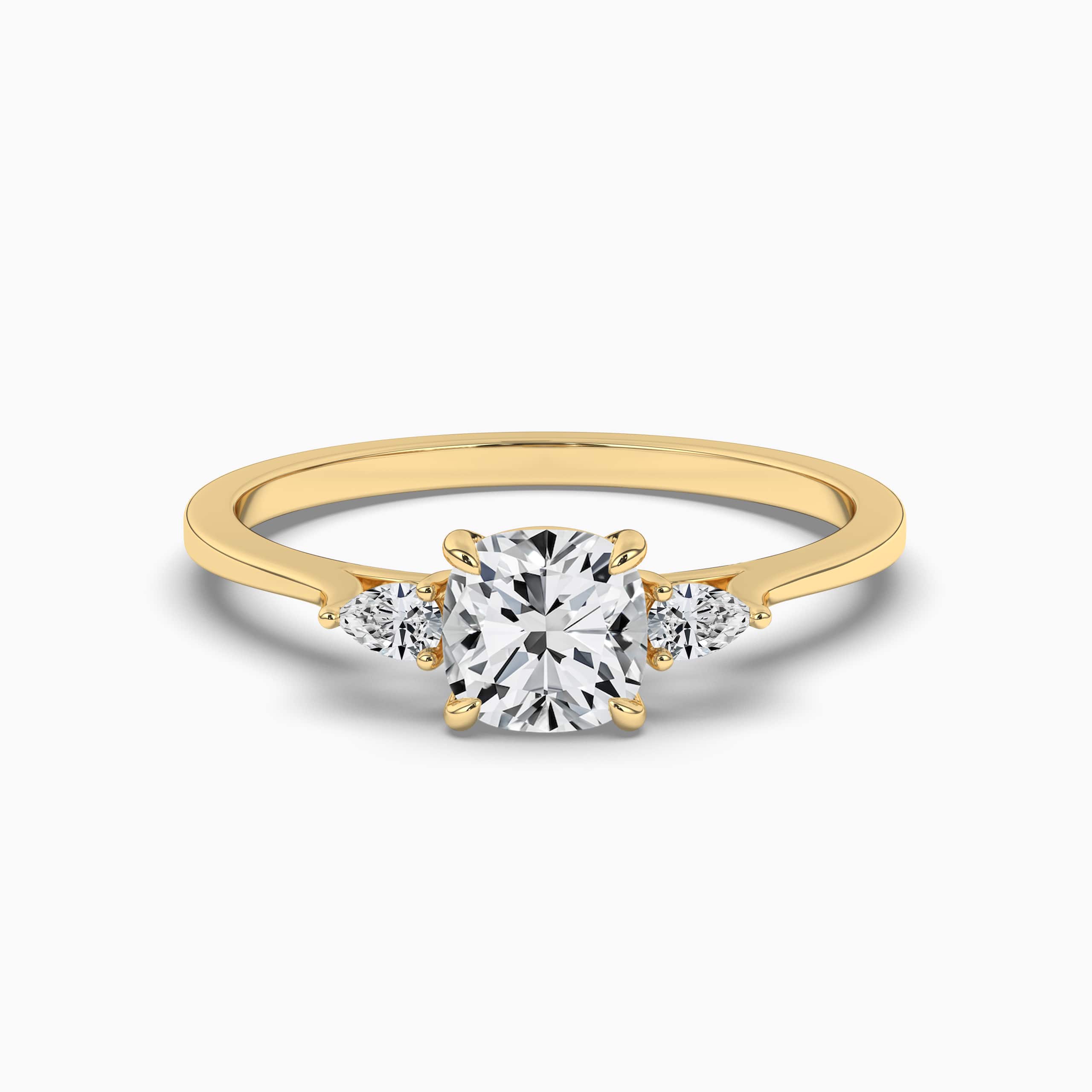 Women's Engagement Cushion Diamond Yellow Gold ring