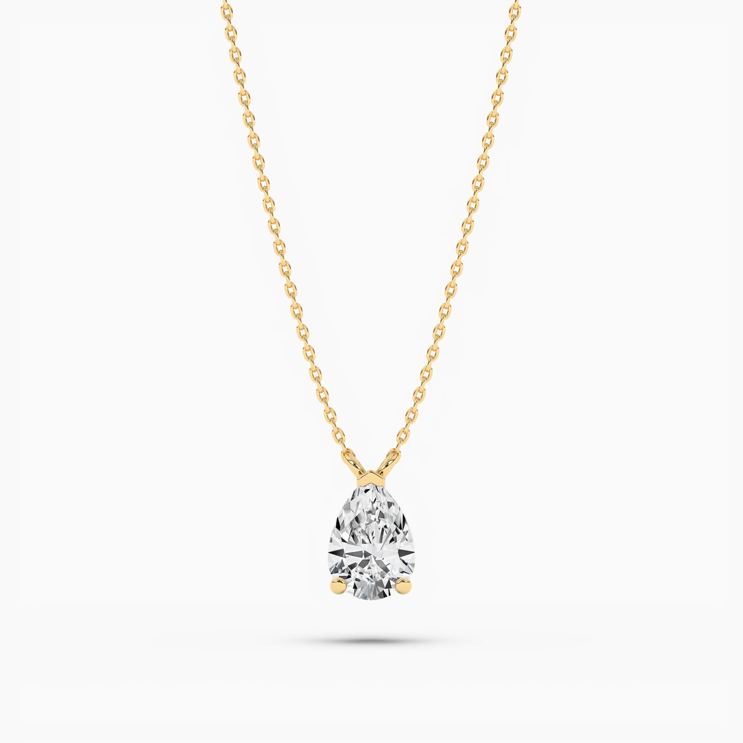 PEAR SOLITAIRE  LAB GROWN DIAMOND NECKLACE