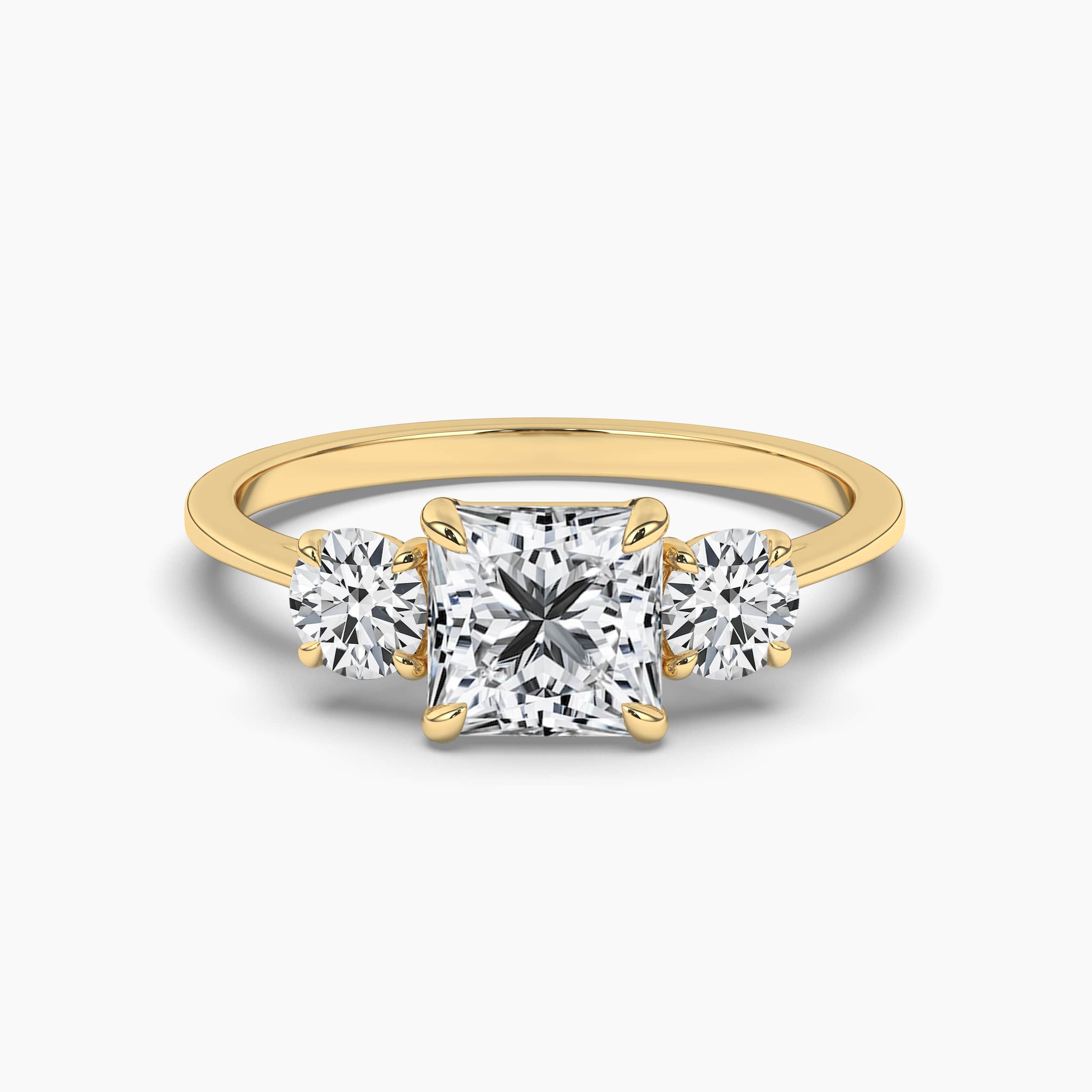  Princess Cut Diamond Engagement Ring  Yellow Gold