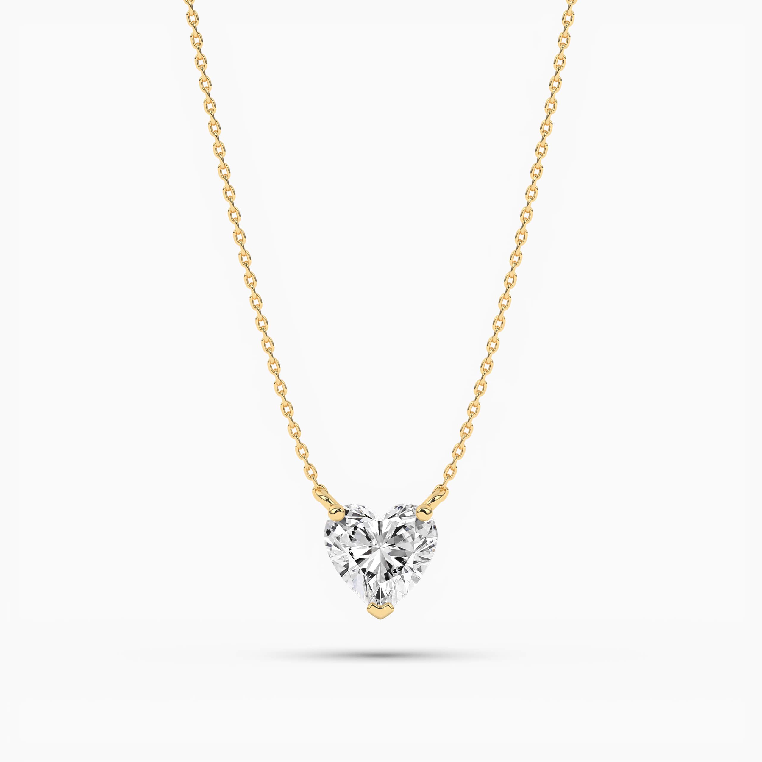 DIAMOND HEART SOLITAIRE NECKLACE IN YELLOW GOLD