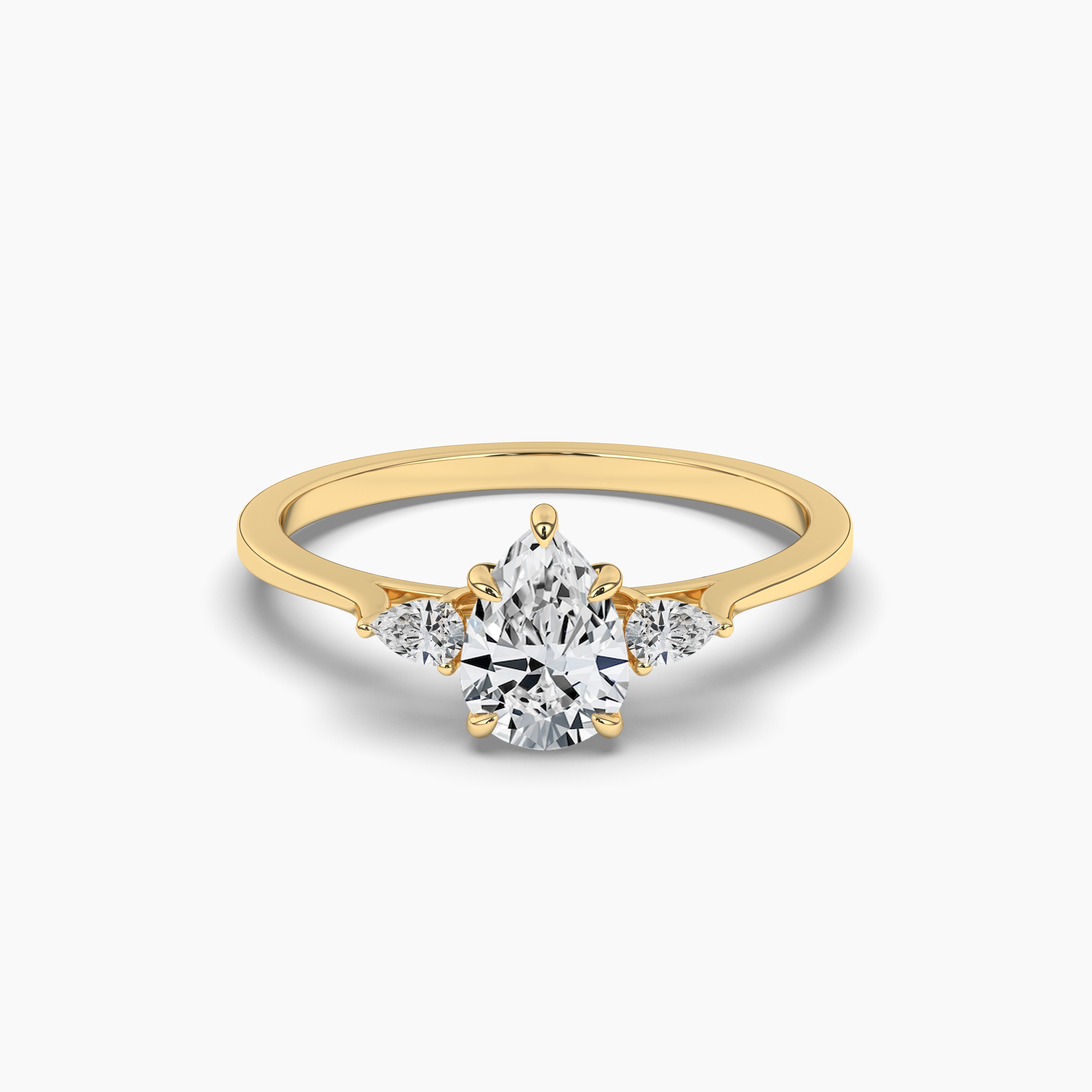 Pear Engagement Ring With Pear Side Stones