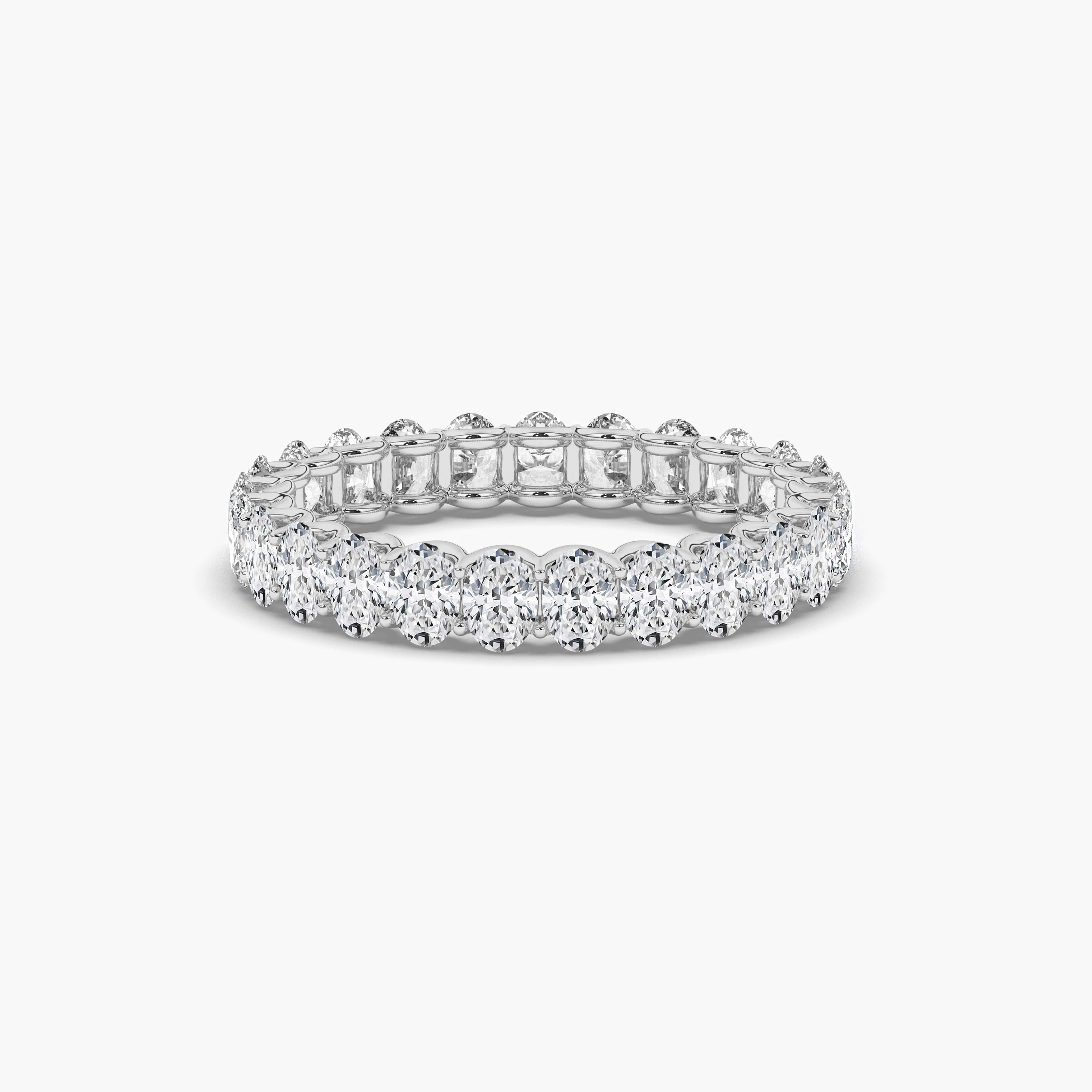 OVAL DIAMOND ETERNITY BAND IN WHITE GOLD