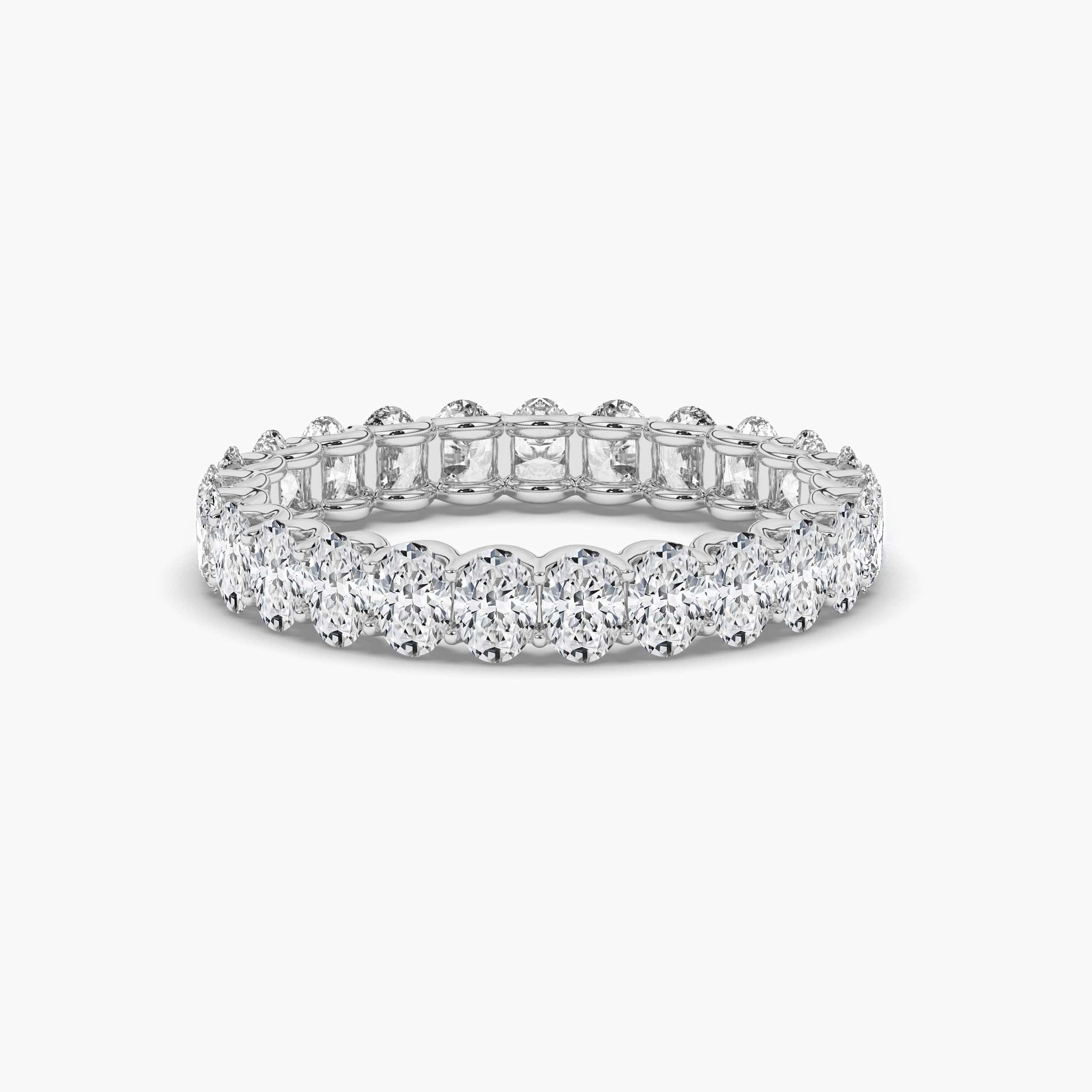 OVAL DIAMOND ETERNITY BAND IN WHITE  GOLD