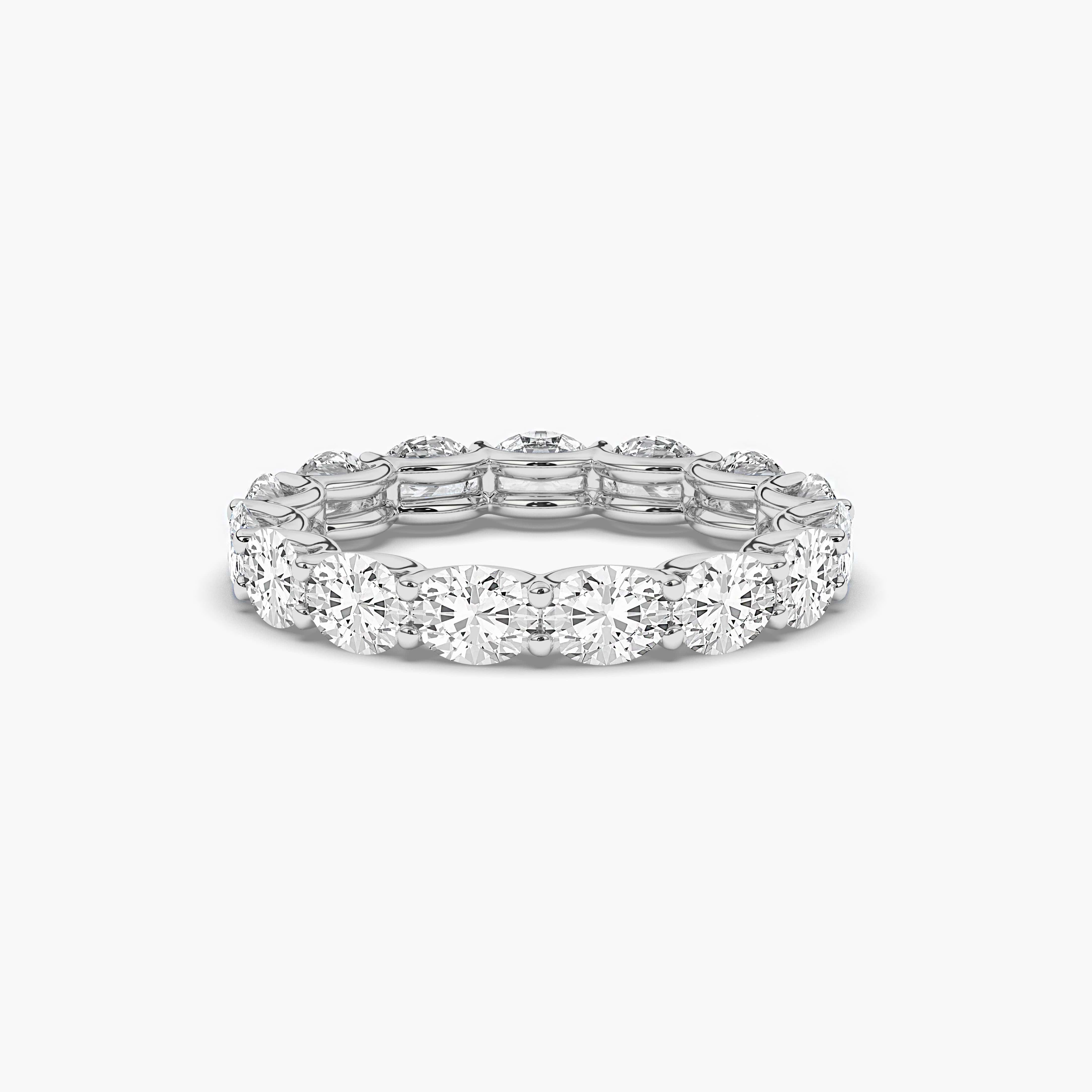 Eternity Ring with Oval Diamonds in White Gold