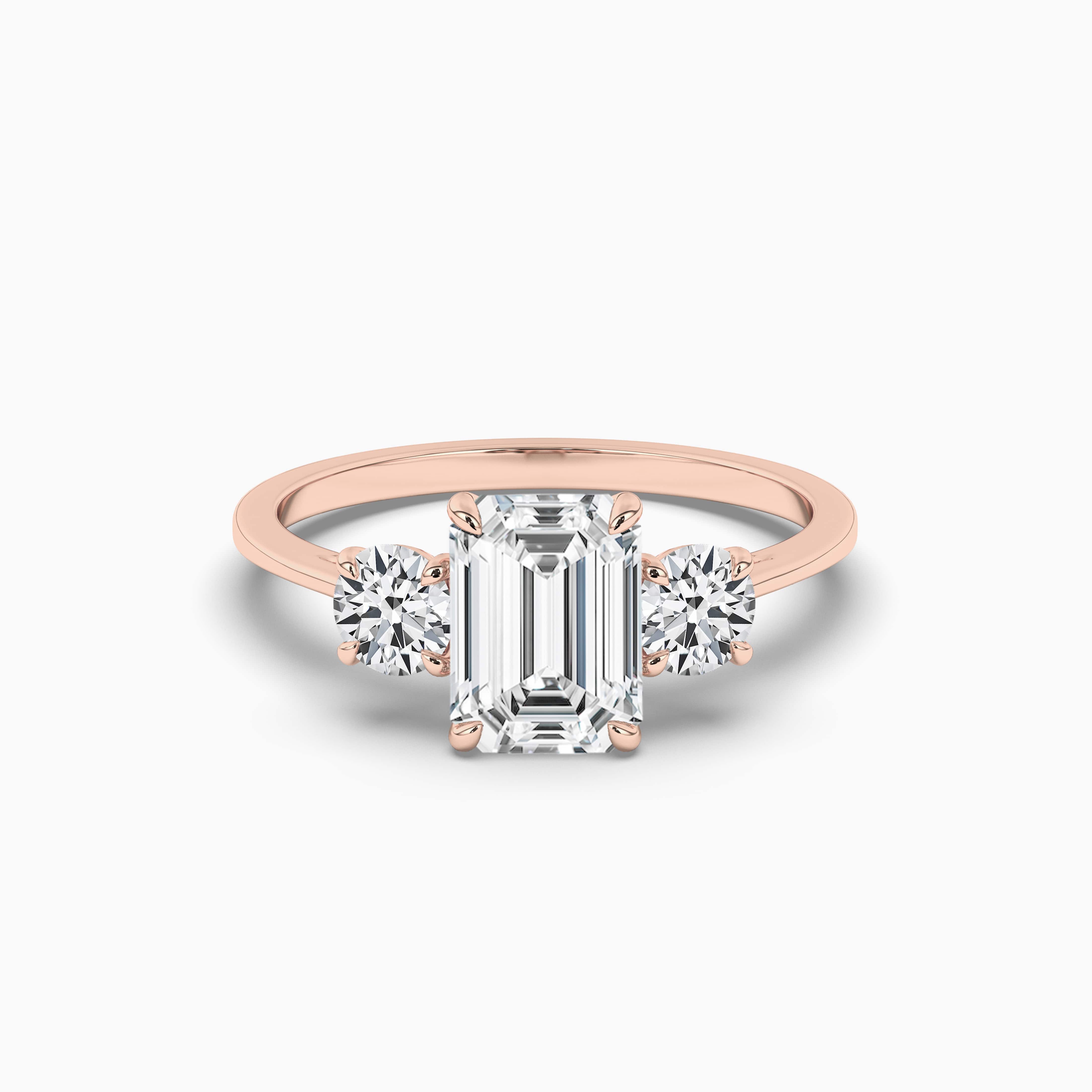 Emerald Engagement Ring Rose Gold