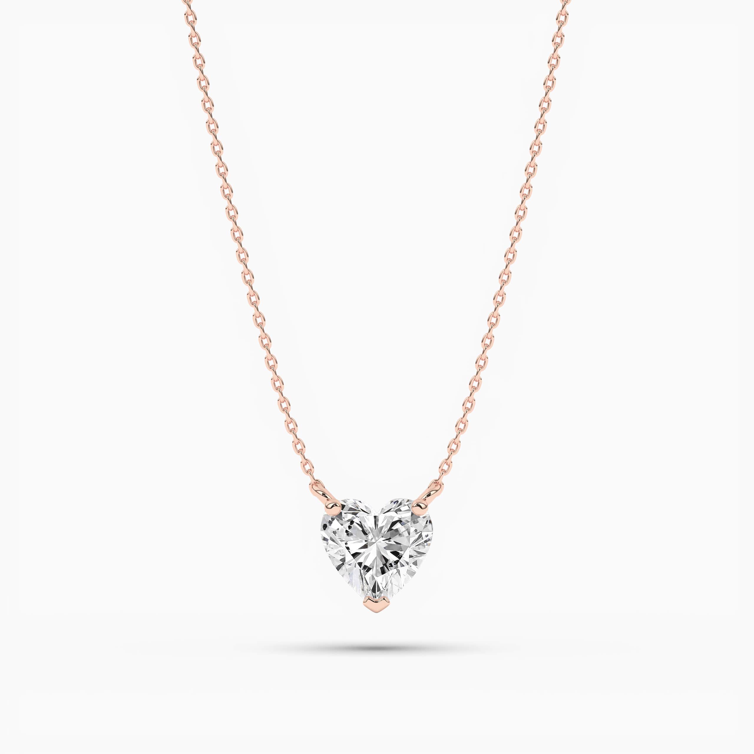 HEART-SHAPED DIAMOND PENDANT IN ROSE GOLD