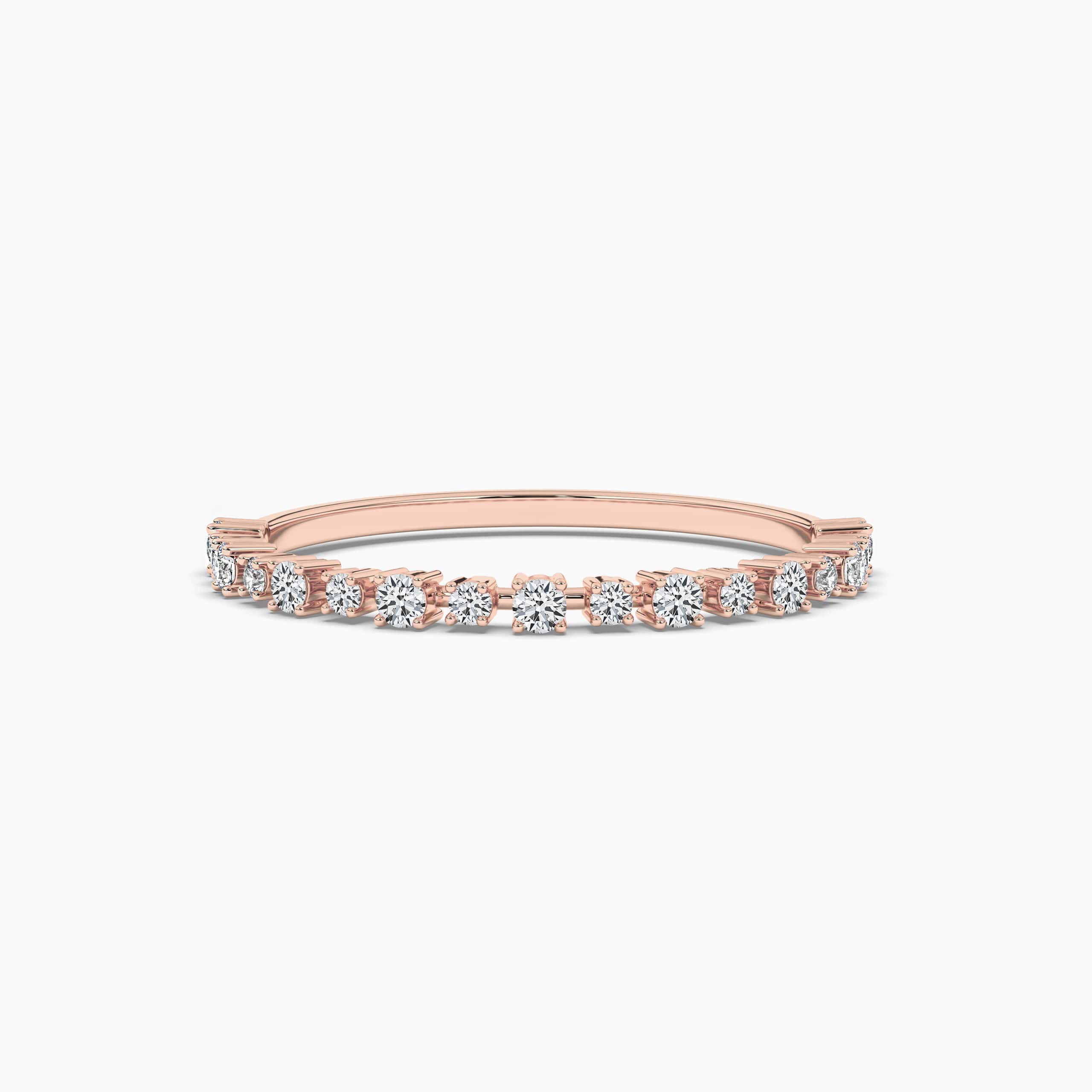 Cushion Diamond Half Eternity Ring In Rose Gold