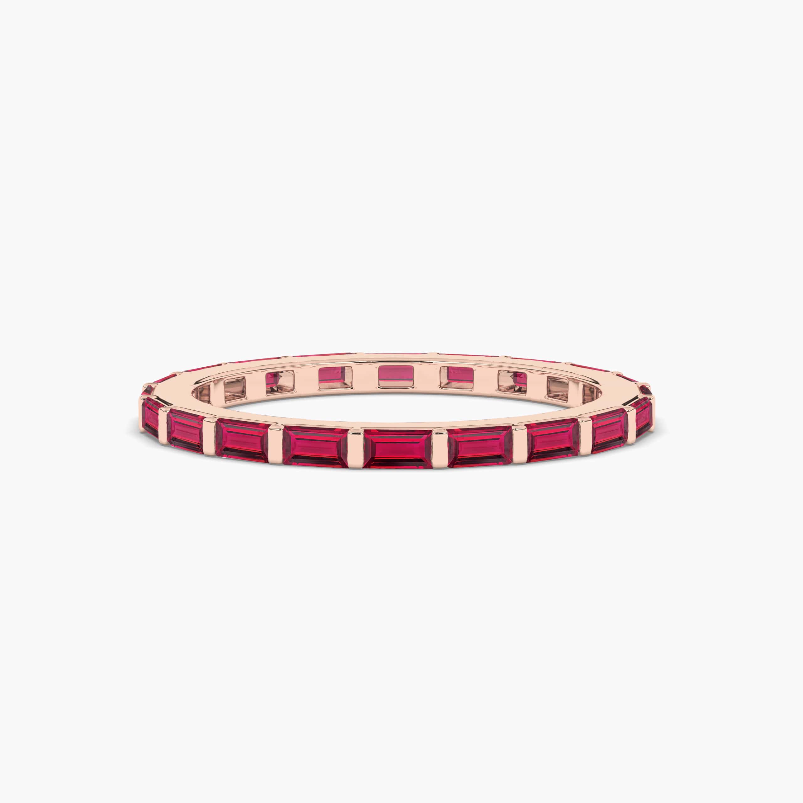 Ruby Baguette Ring In Rose Gold For Woman