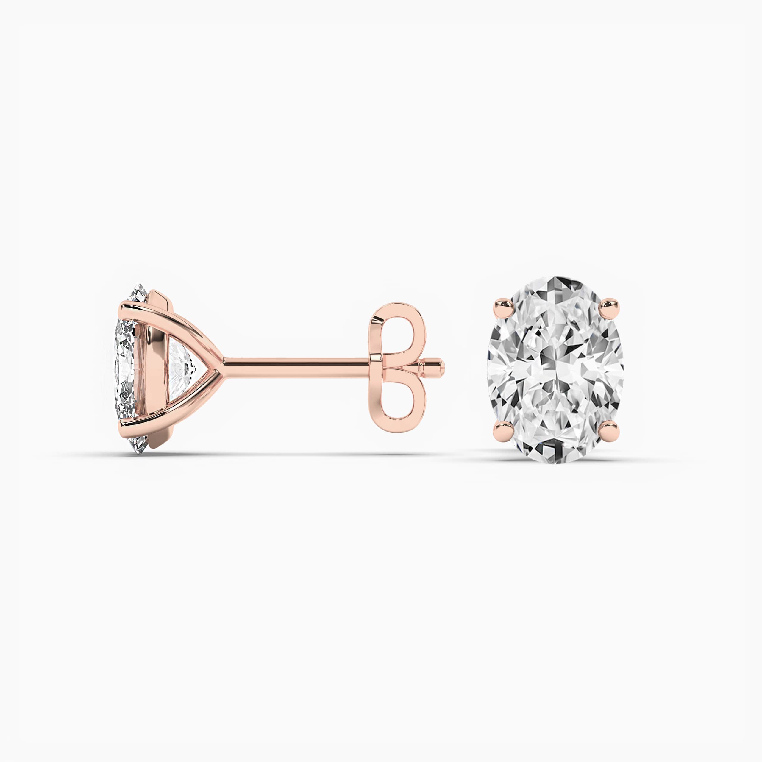 Oval Lab Grown Diamond Solitaire Certified Stud Earrings