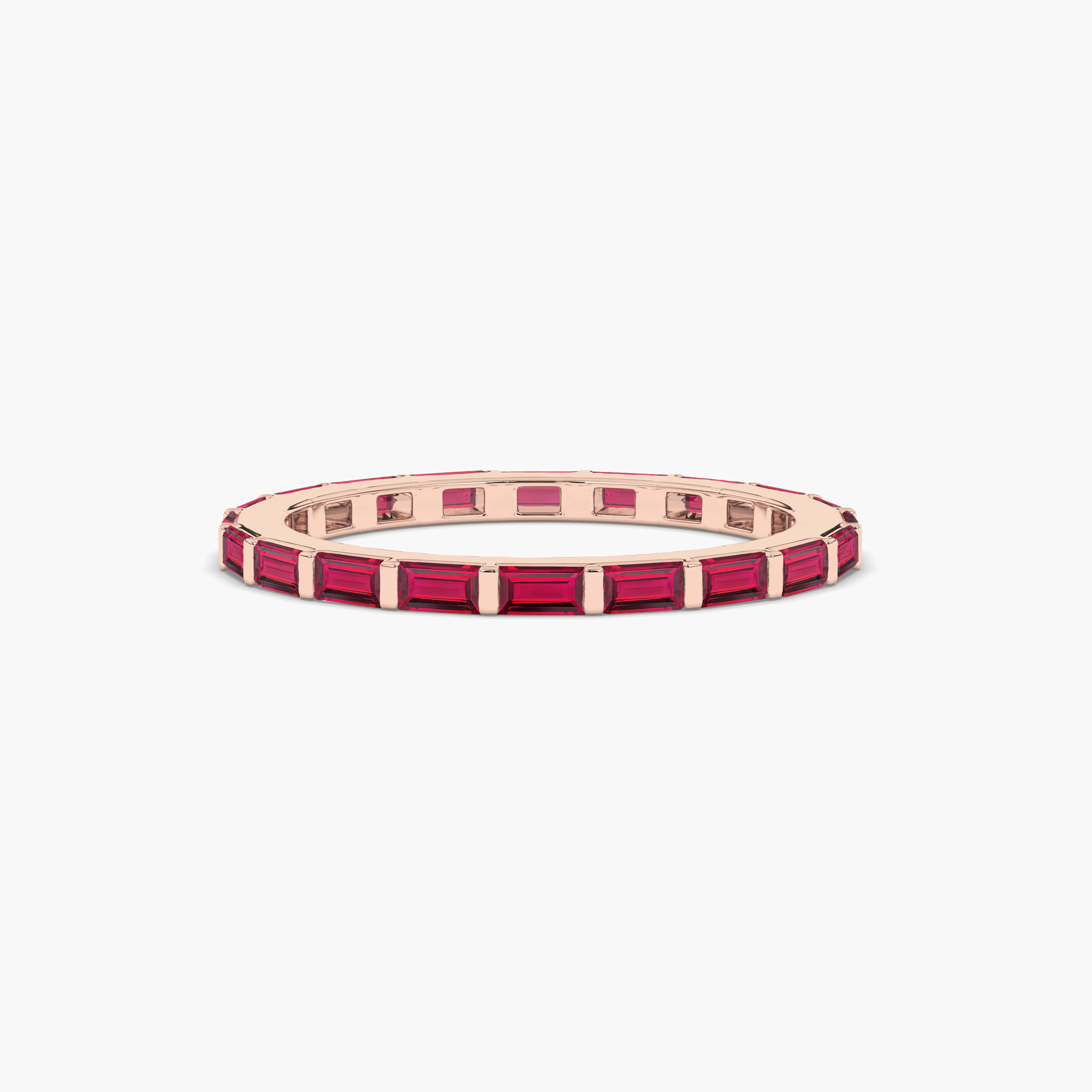 Ruby baguette full eternity band