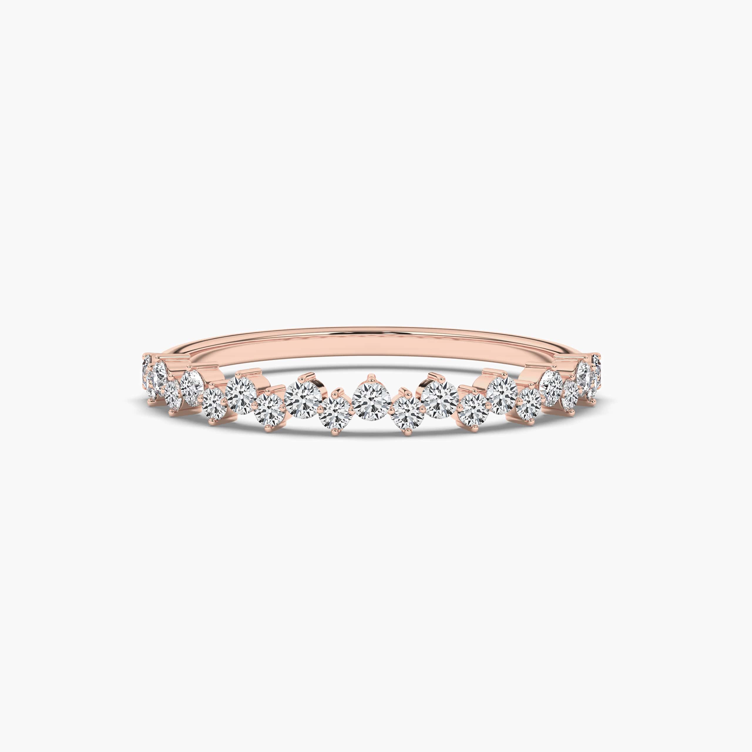 Rose Gold Round and Round Diamond Wedding Band