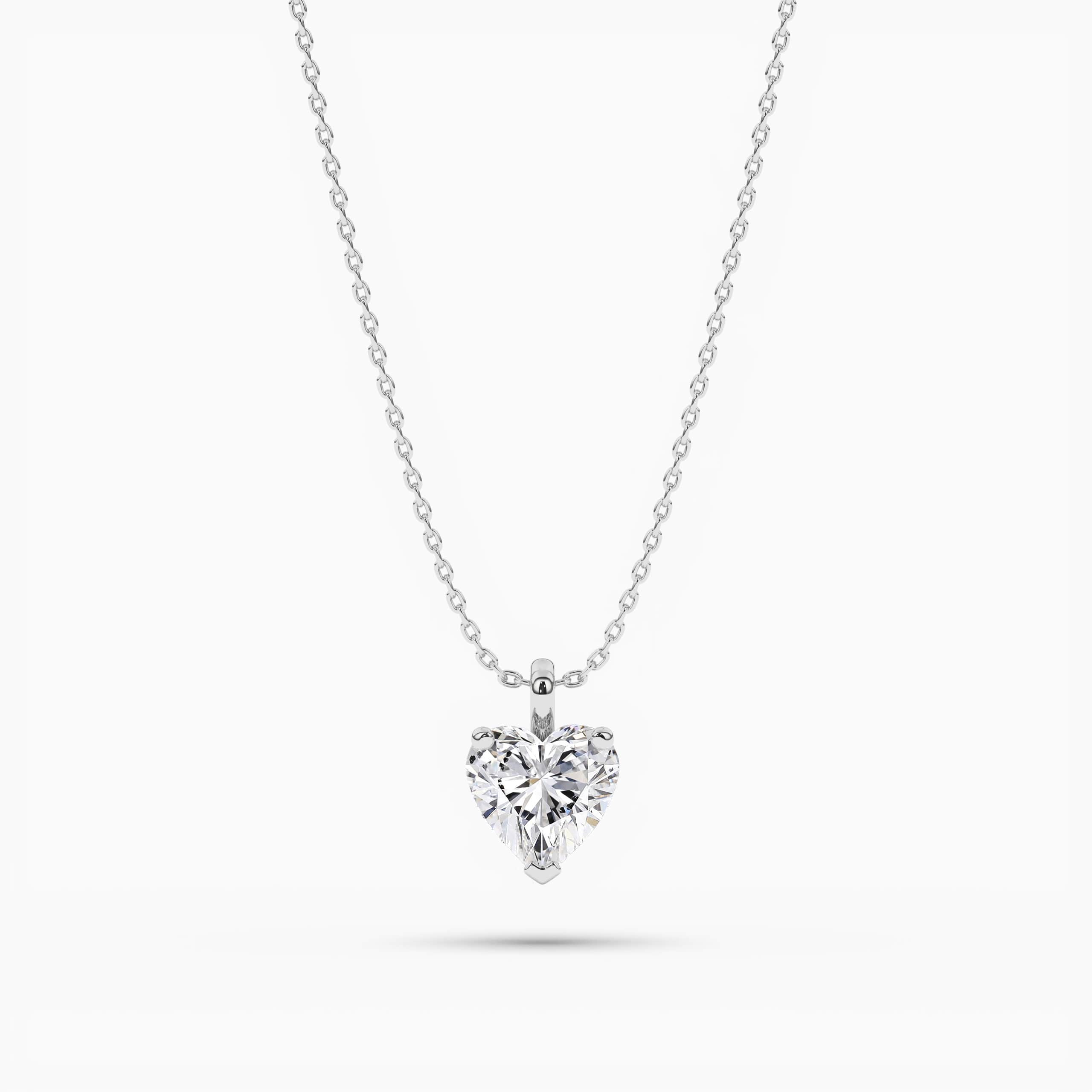 DIAMOND HEART PENDANT NECKLACE IN WHITE GOLD