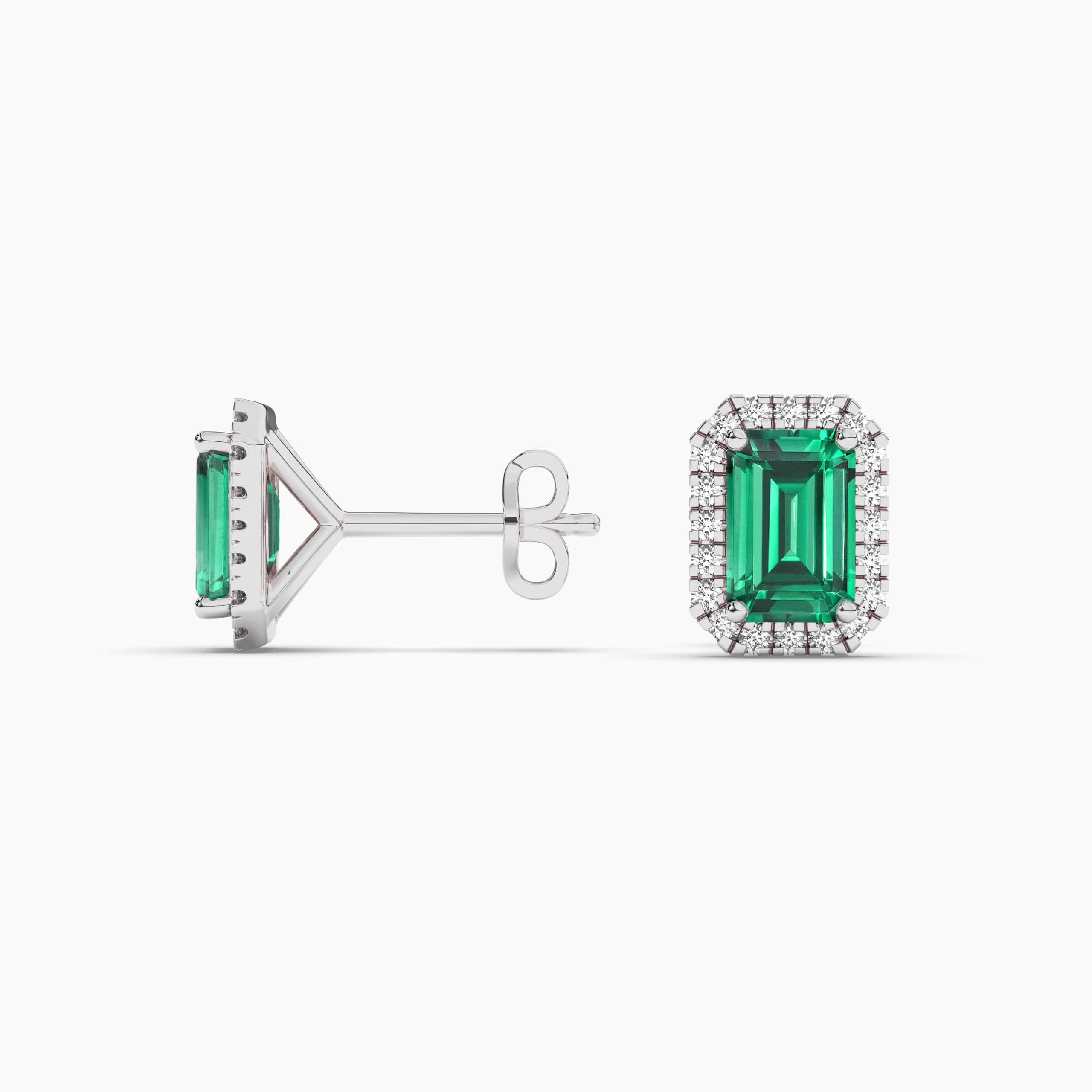 Green Emerald Engagement Earring, Emerald Wedding Earring