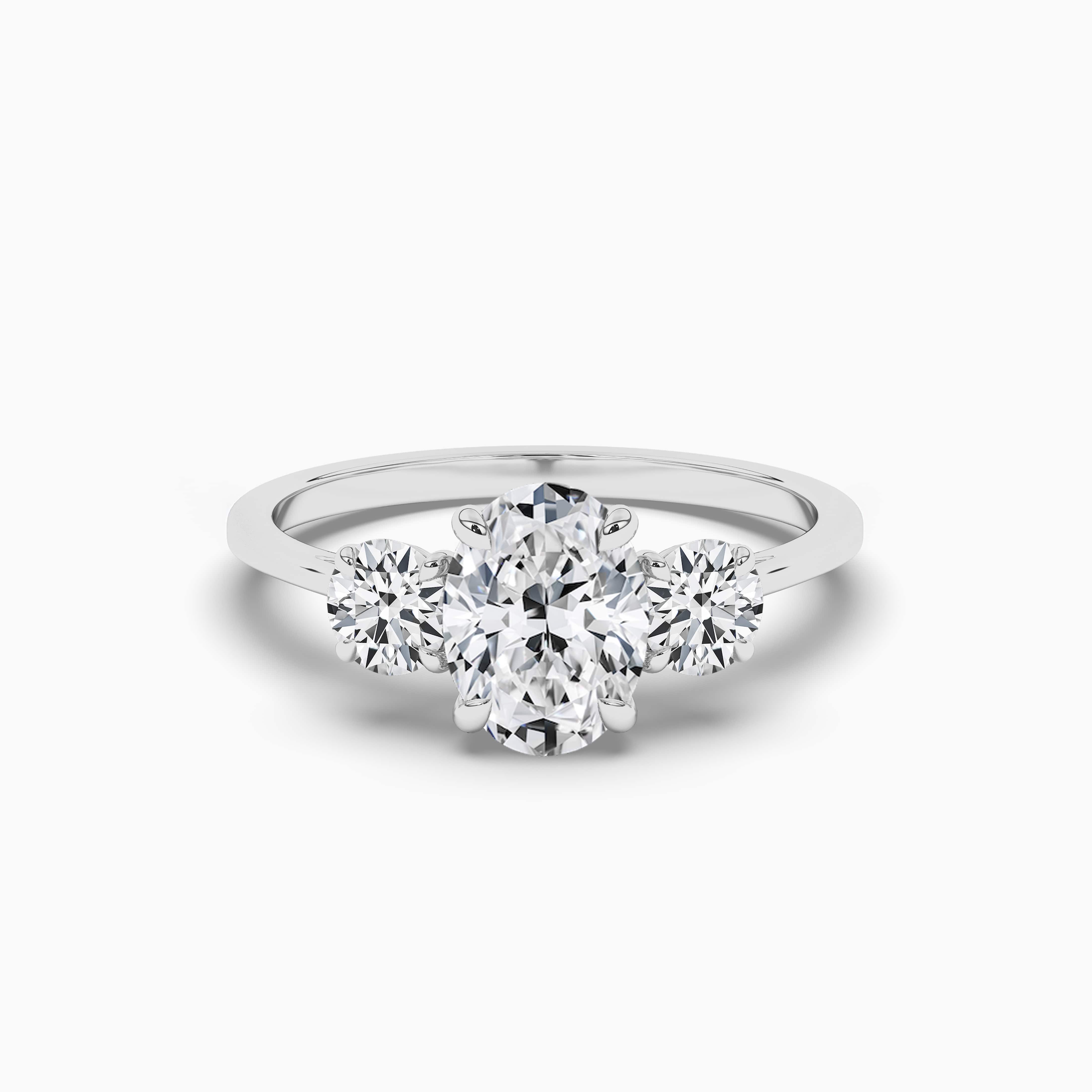 Women's Oval Cut Three Stone Engagement Ring