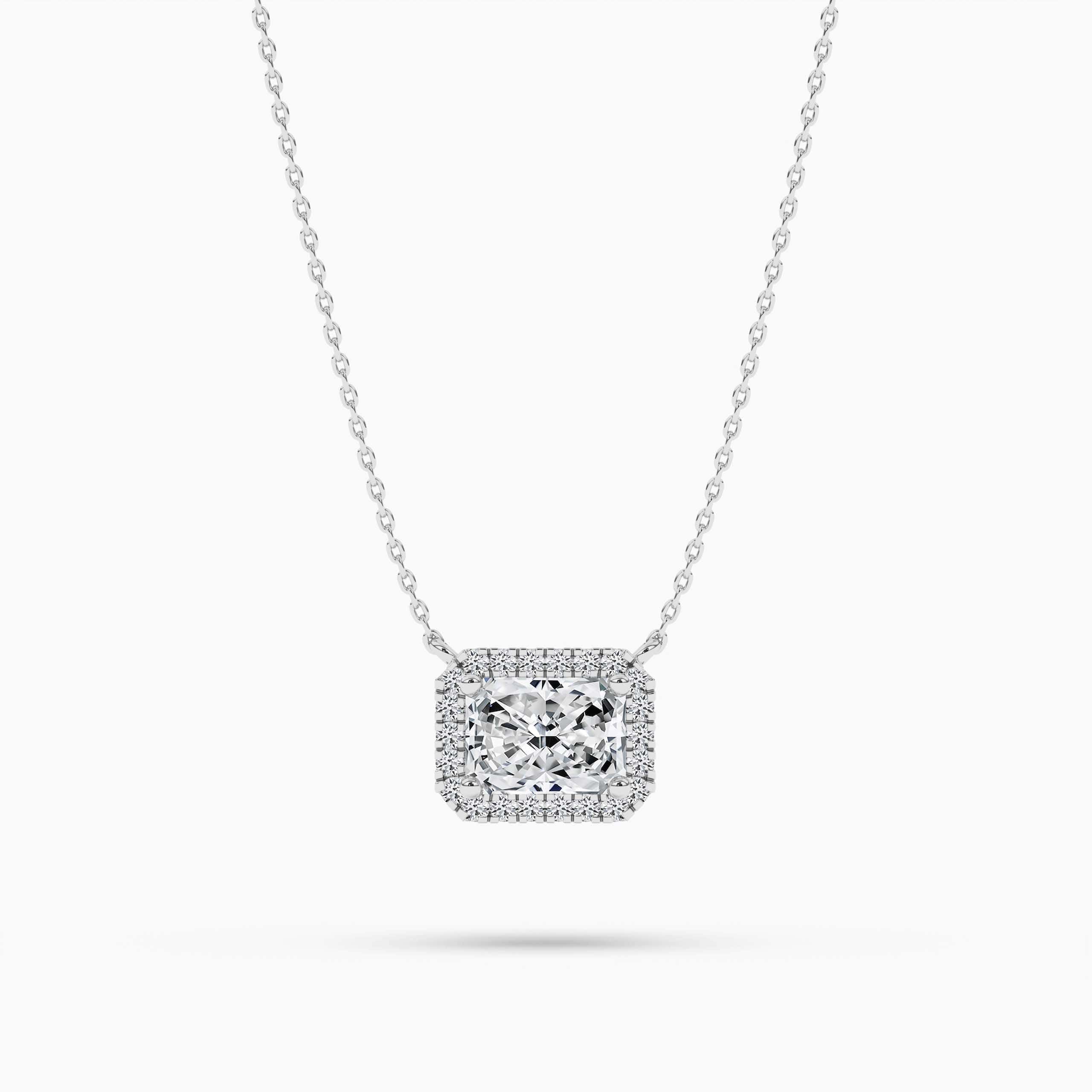 Halo Radiant Lab Created Diamond Necklace