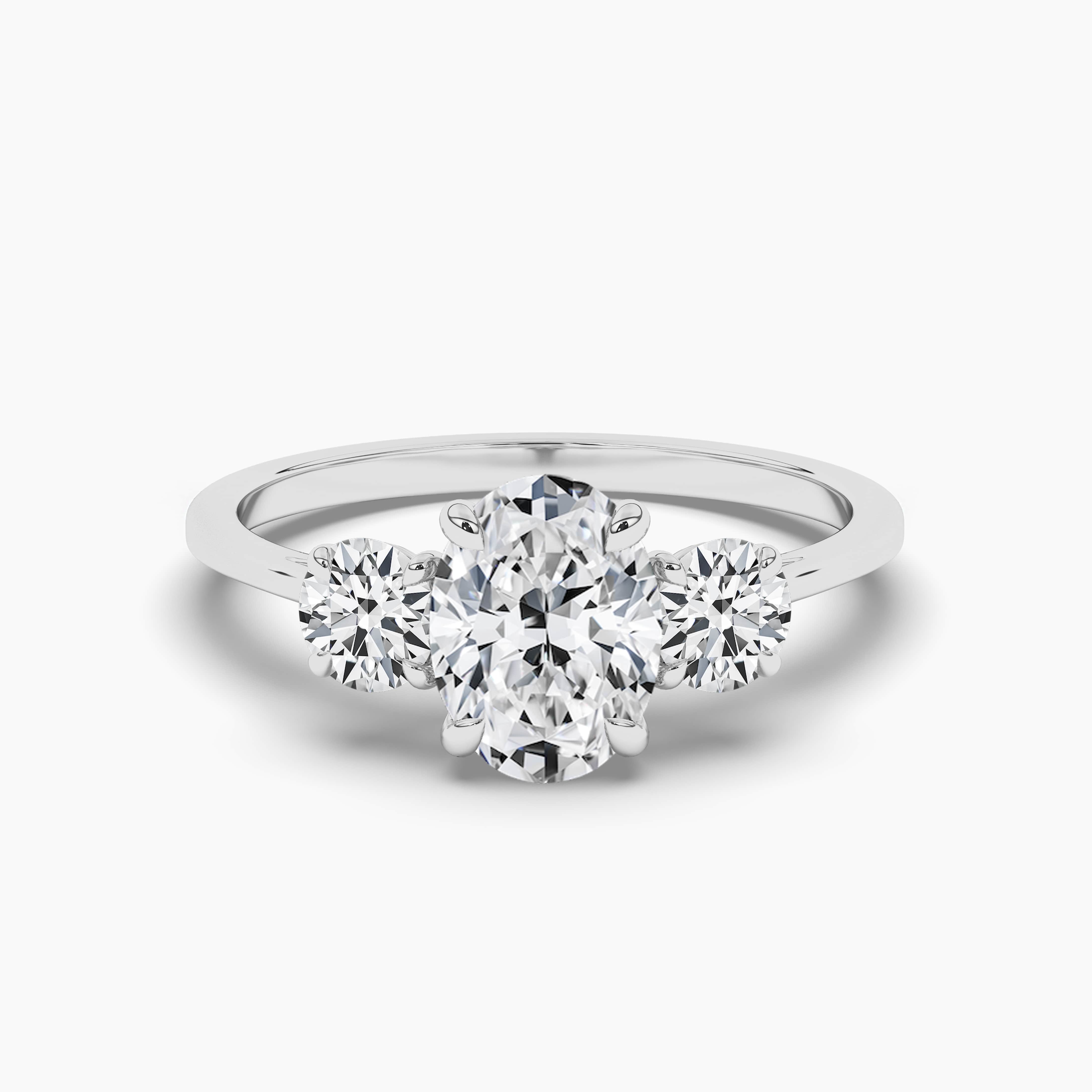 Women's Oval Cut Three Stone Engagement Ring 