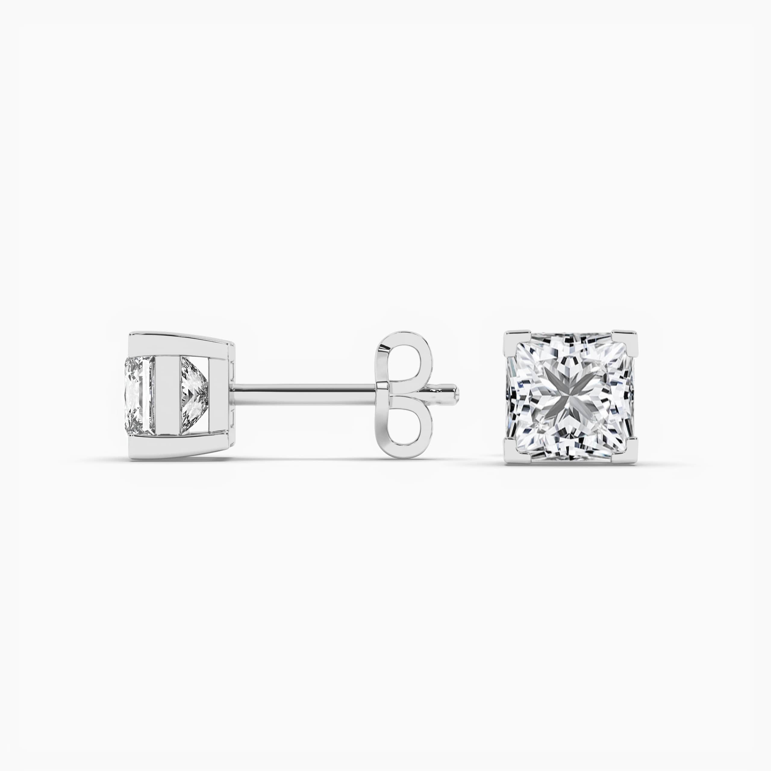 White Gold Princess Diamond Earrings