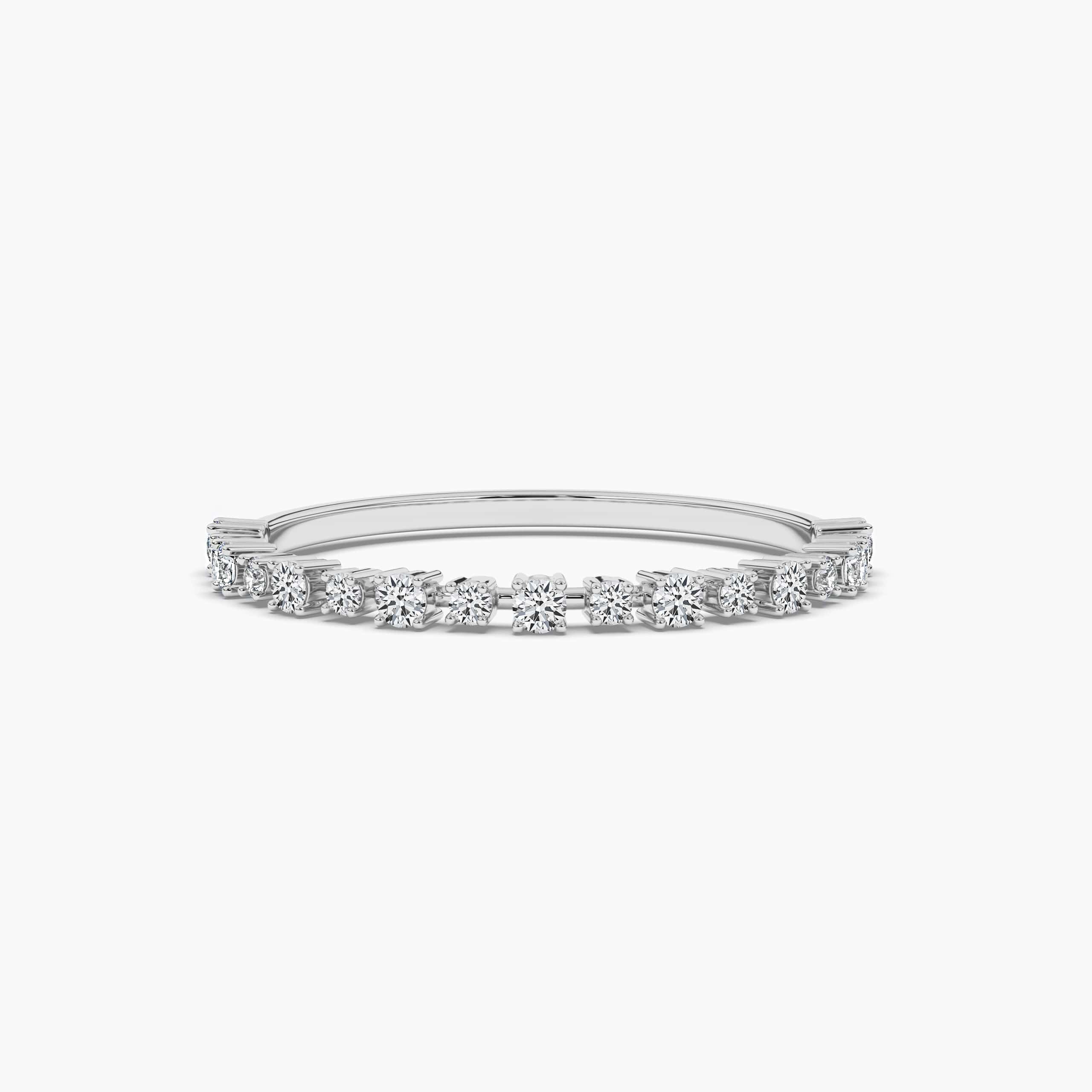 Cushion Diamond Half Eternity Ring In White Gold