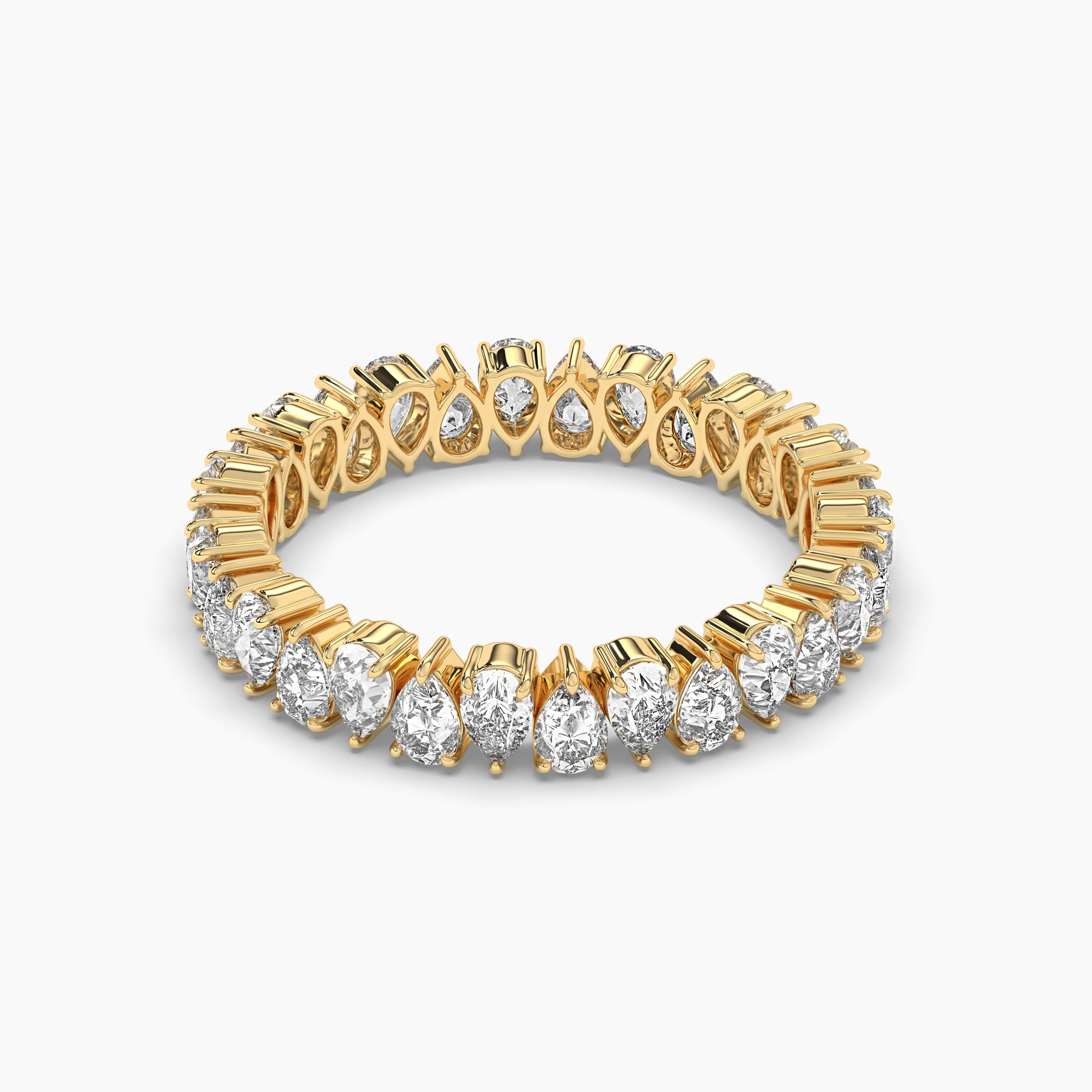 pear shaped eternity band in Yellow gold