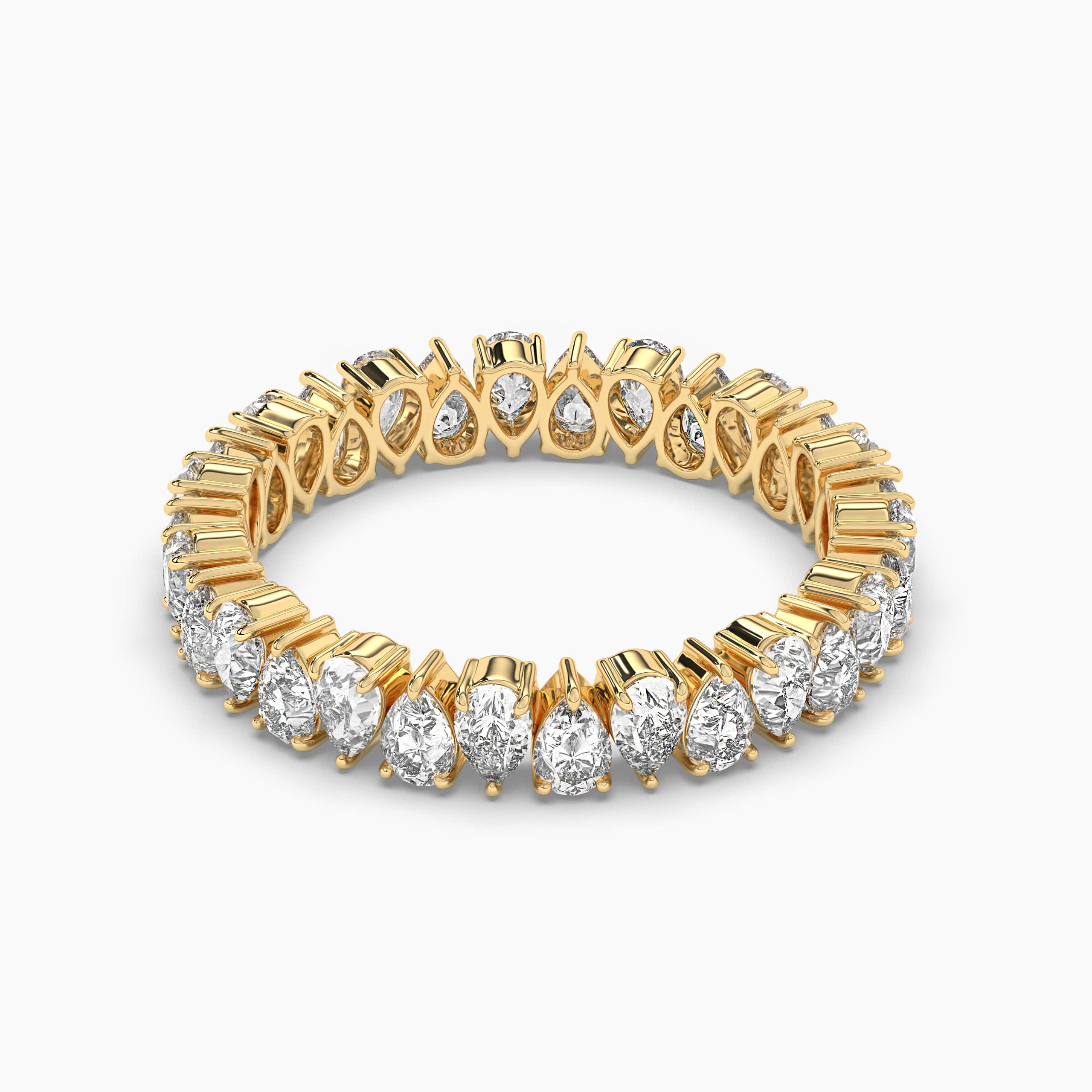 pear shaped eternity band in Yellow gold
