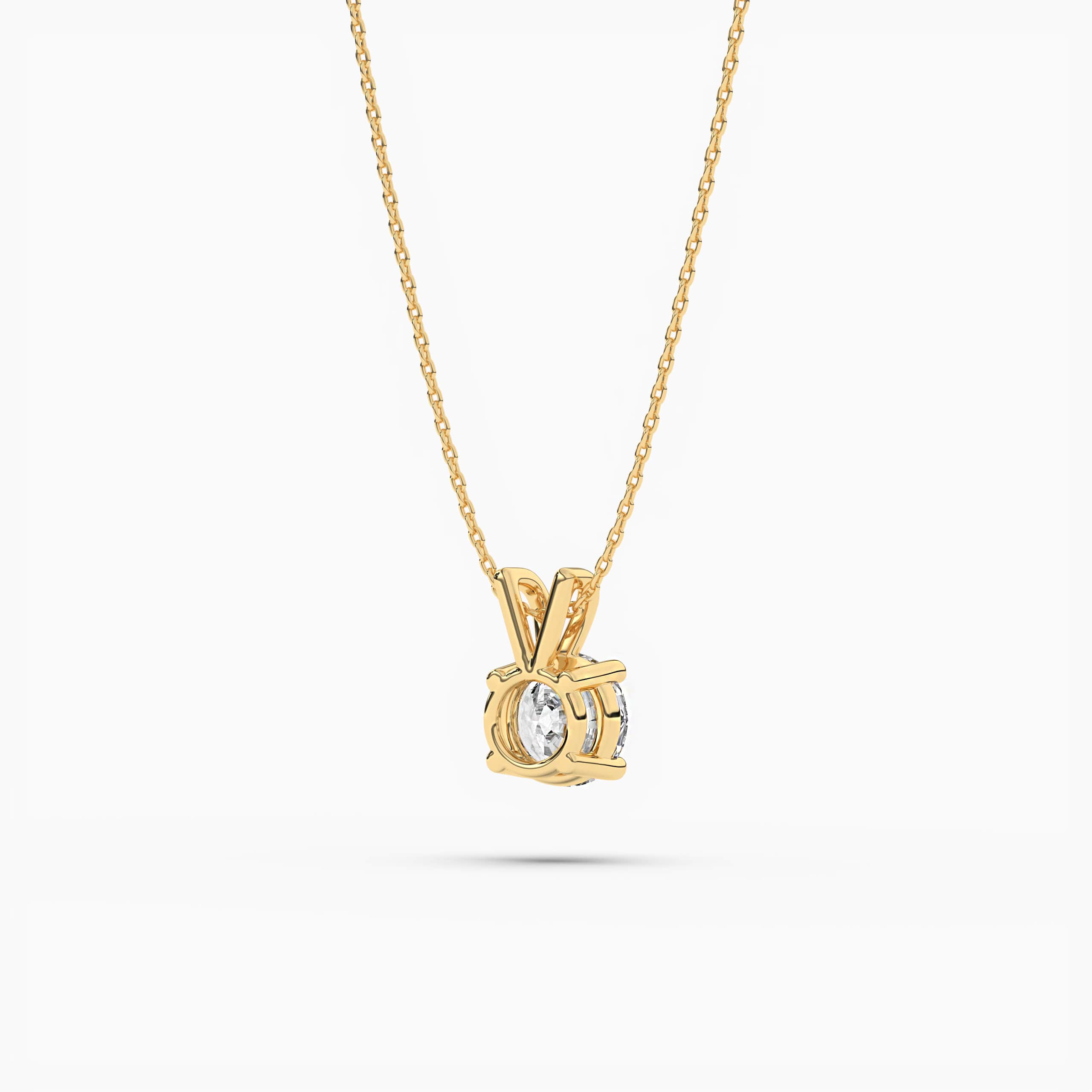 Diamond Necklace Round-cut Yellow Gold 