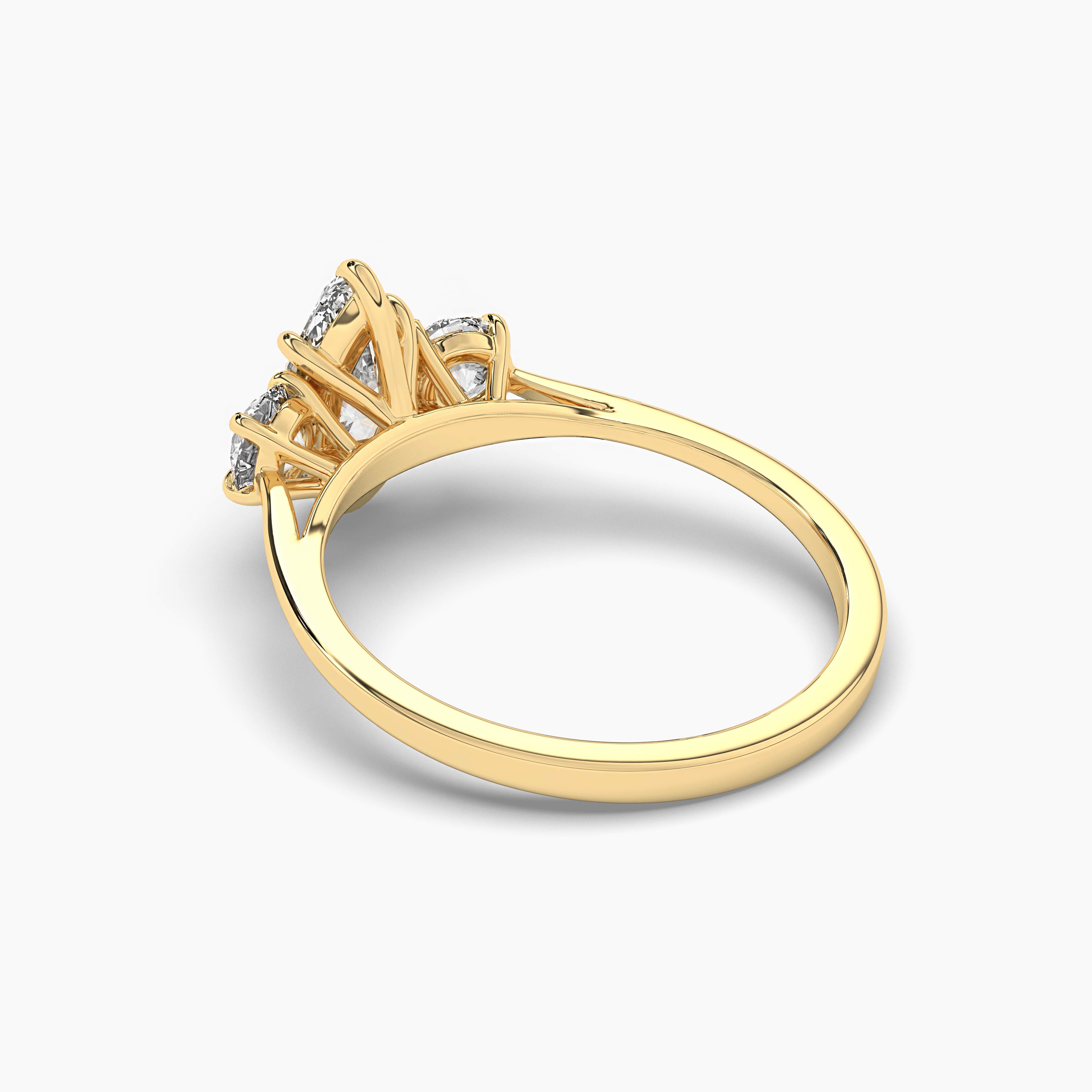 Yellow Gold Marquise Diamond Halo Engagement Ring