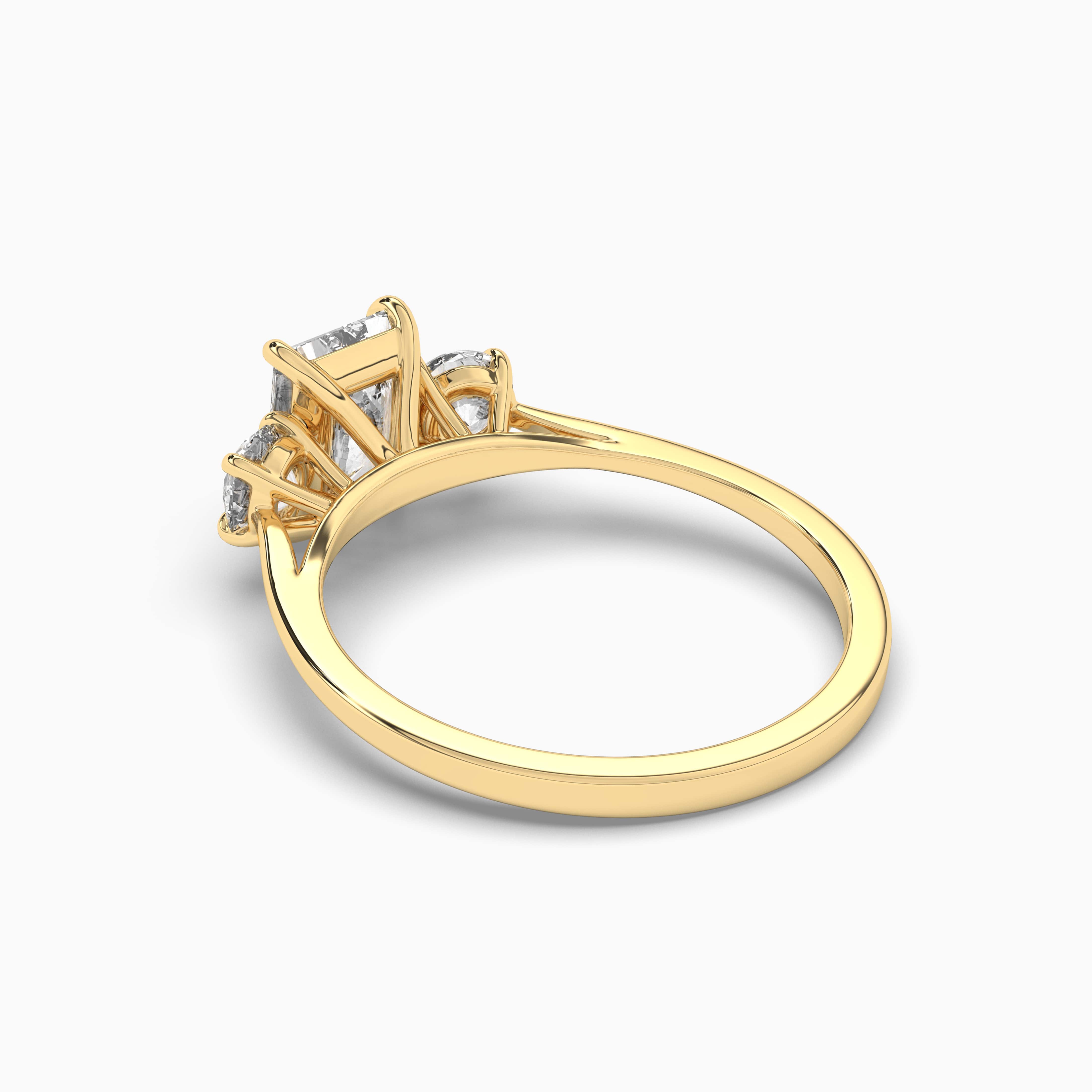 Raidant Shape Gold Dainty Engagement Ring