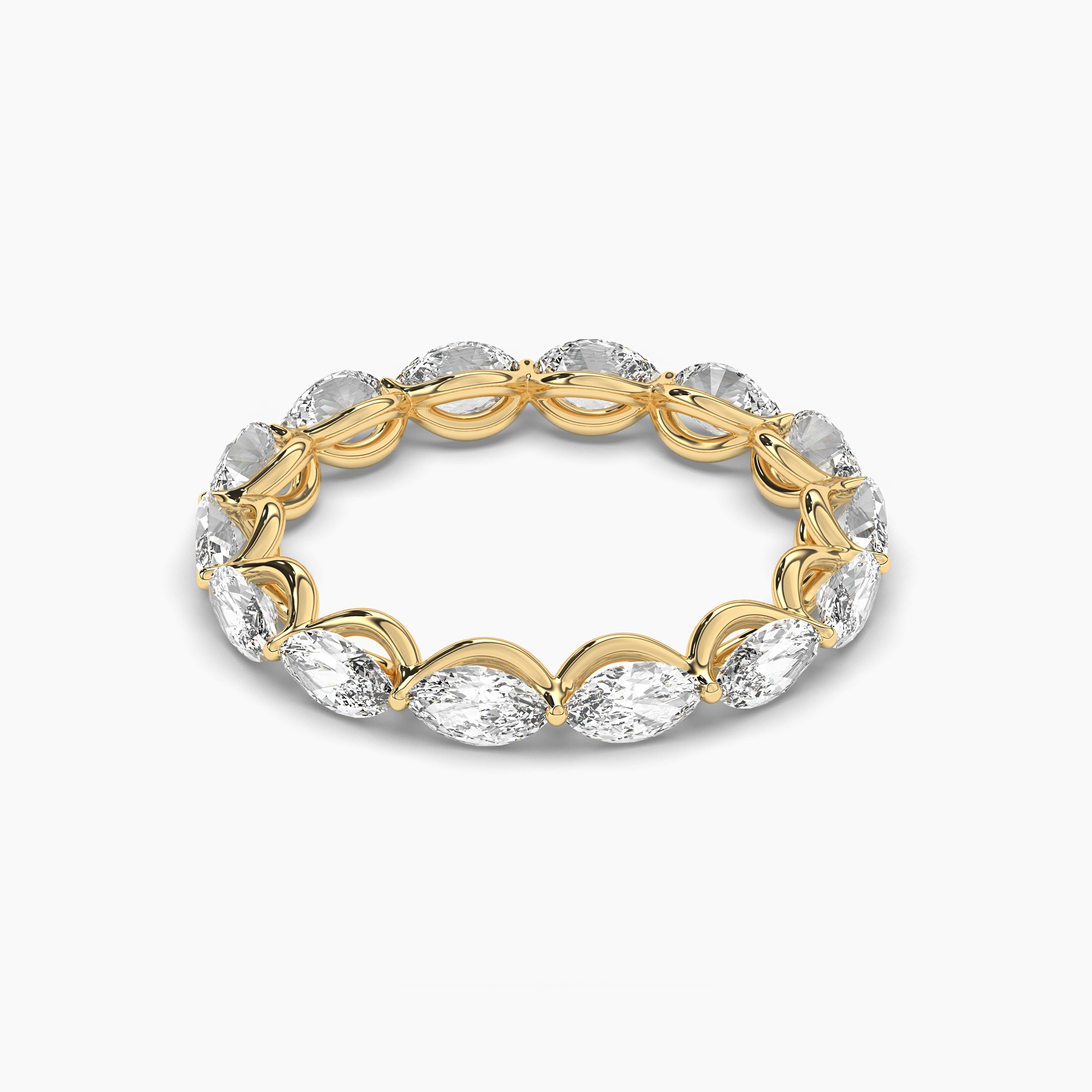 Yellow Gold Marquise Diamond Eternity Wedding Band