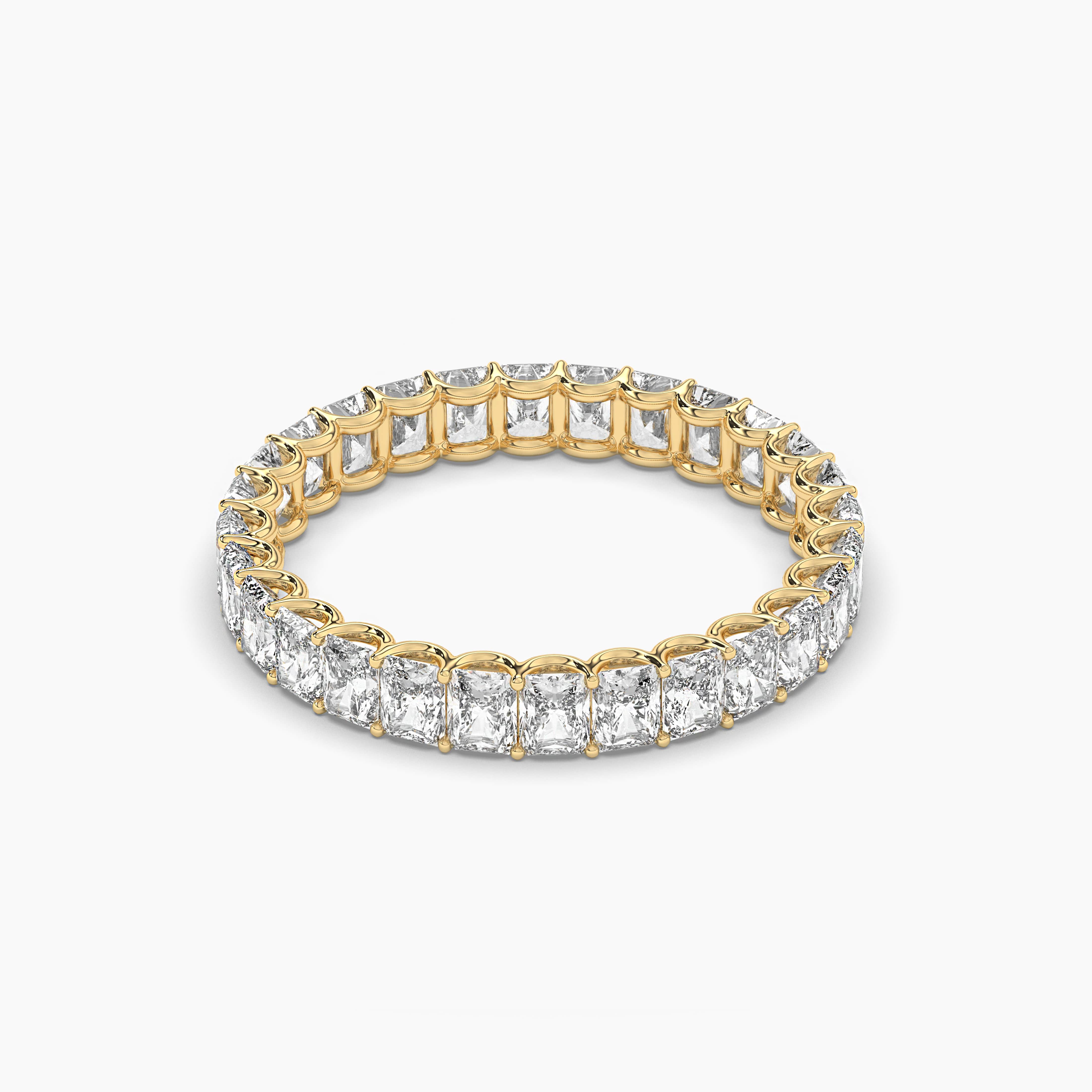 3.48carat radiant cut gold band