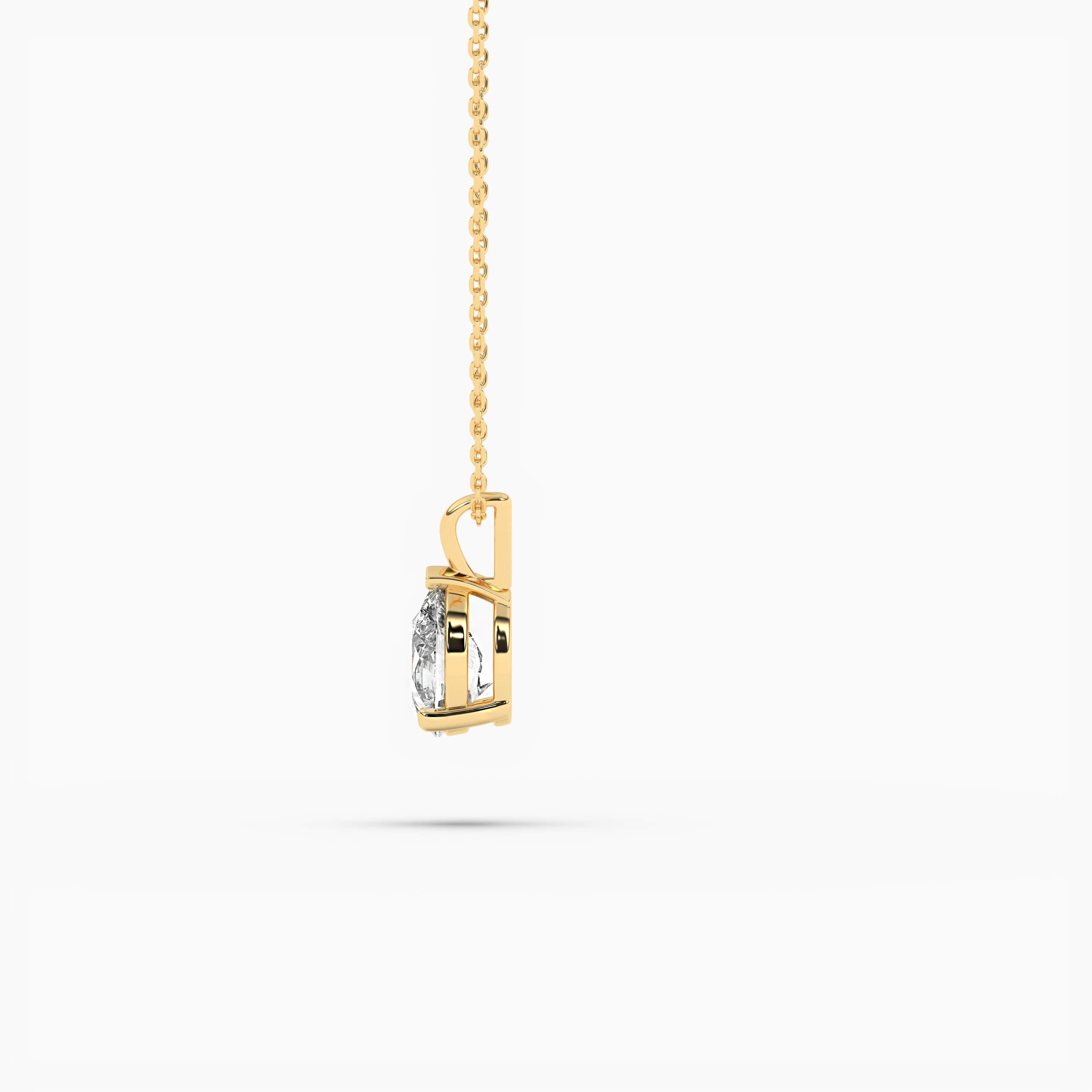 Shaped Diamond Pendant Necklace Yellow Gold