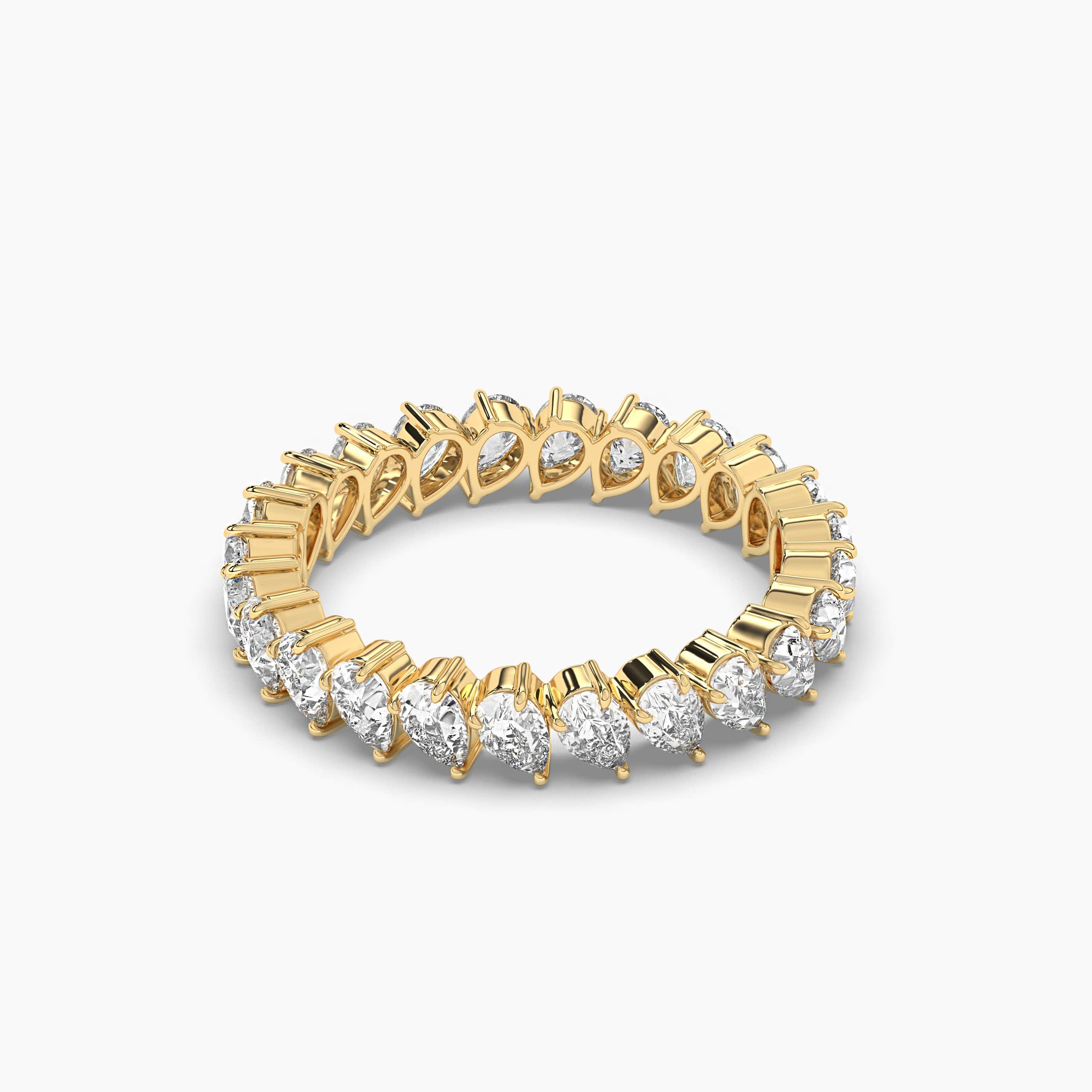 yellow gold lab grown diamond eternity band