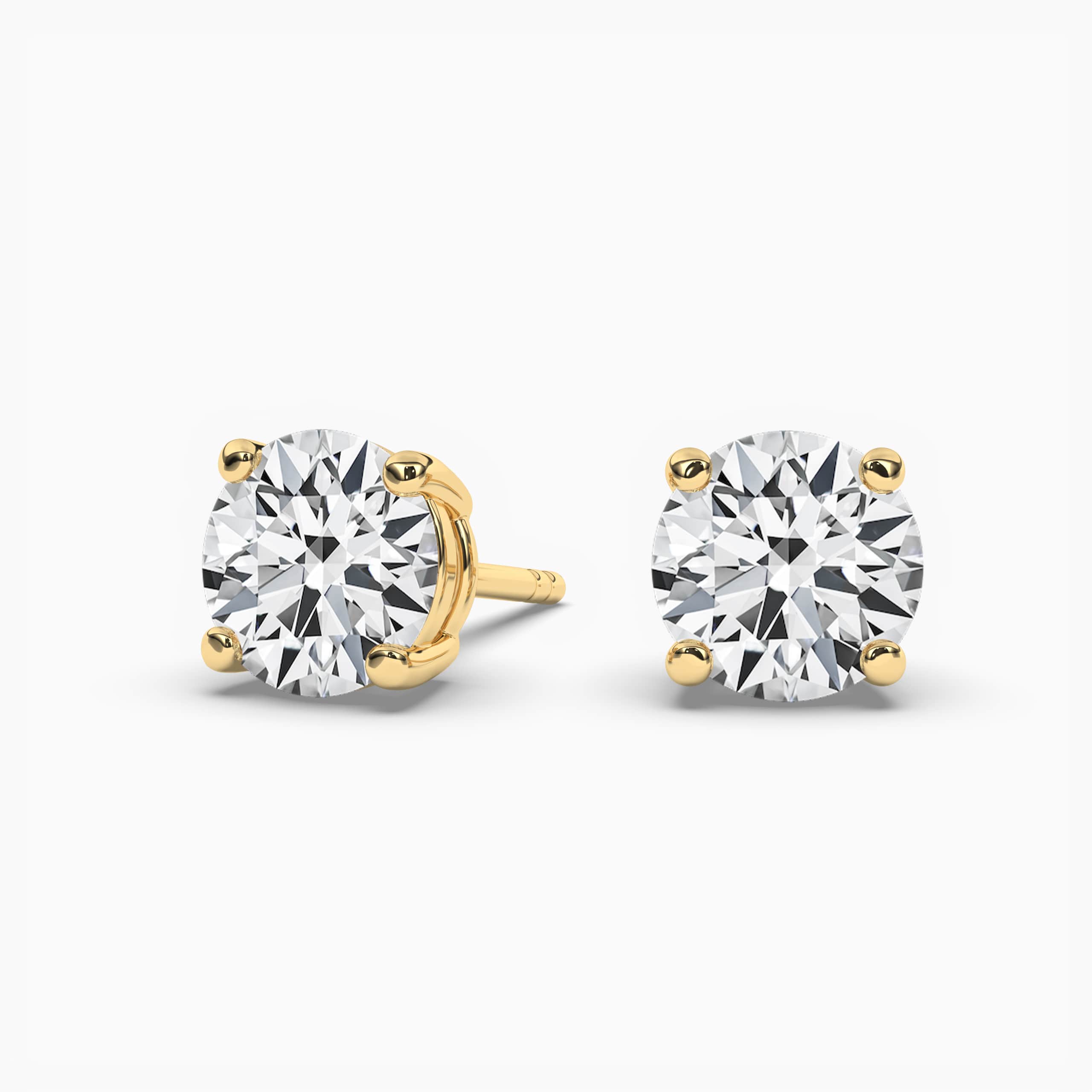 Round Cut Lab Grown Solitaire Diamond Stud Earrings