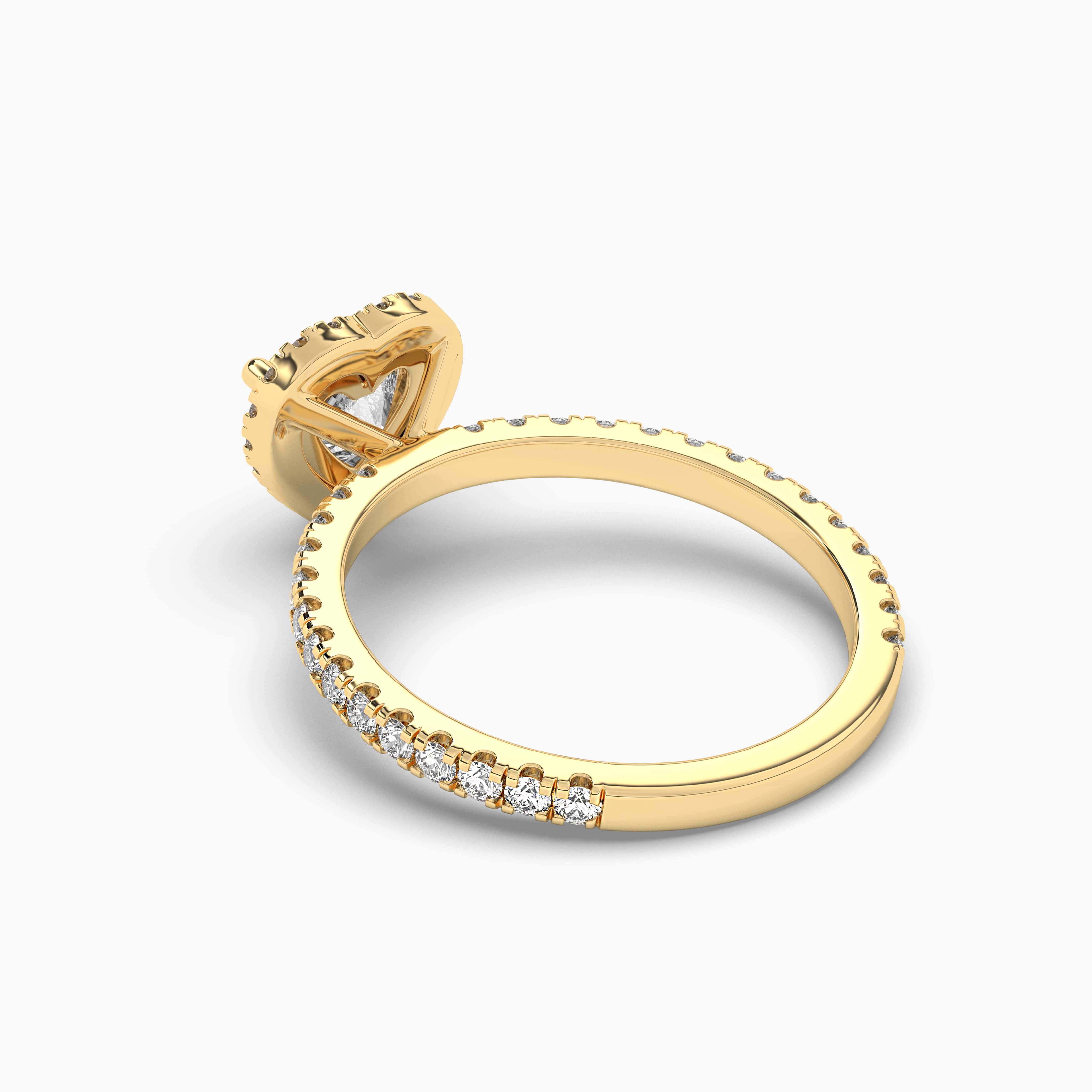 yellow gold halo diamond ring