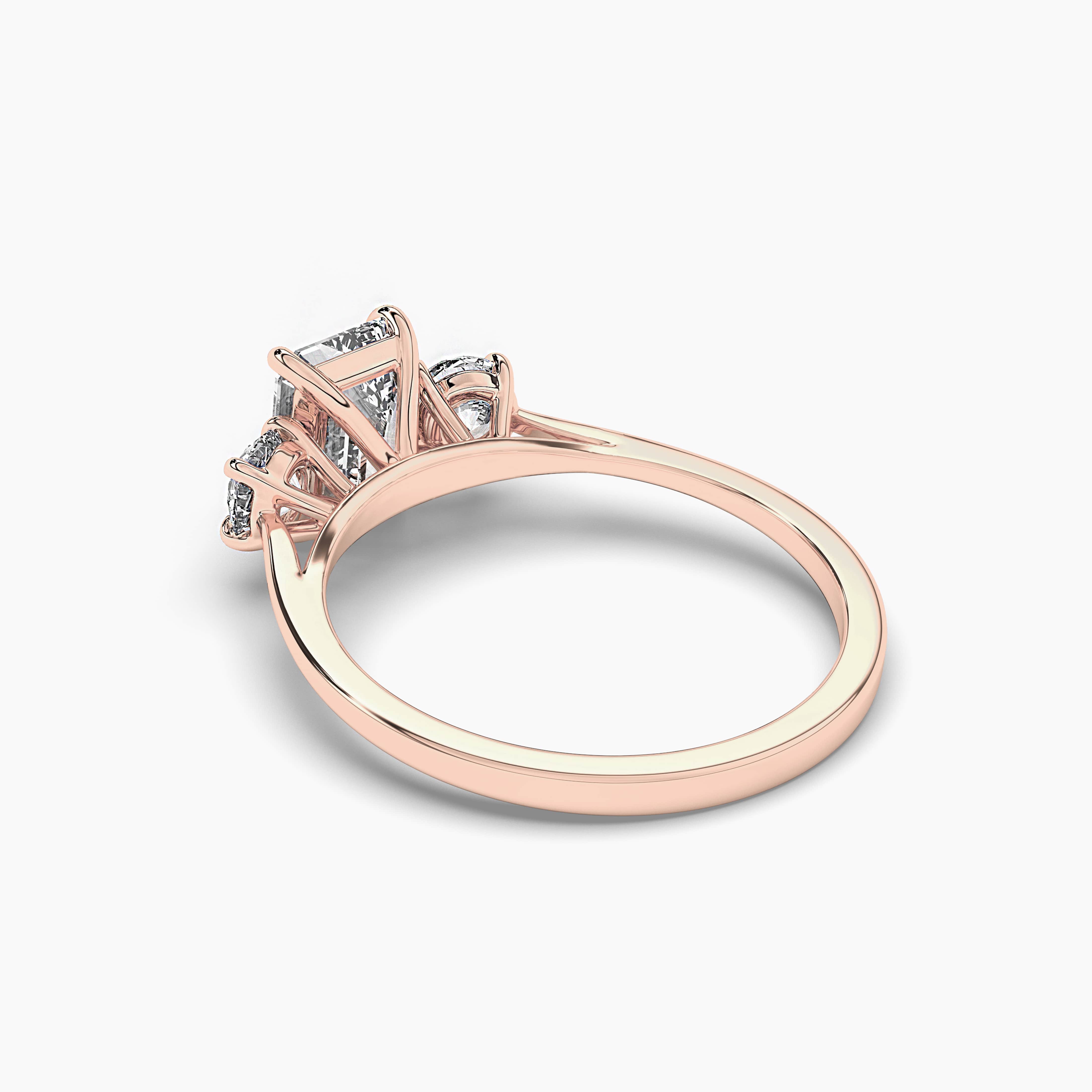 Emerald Engagement Ring Emerald Cut Ring Rose Gold