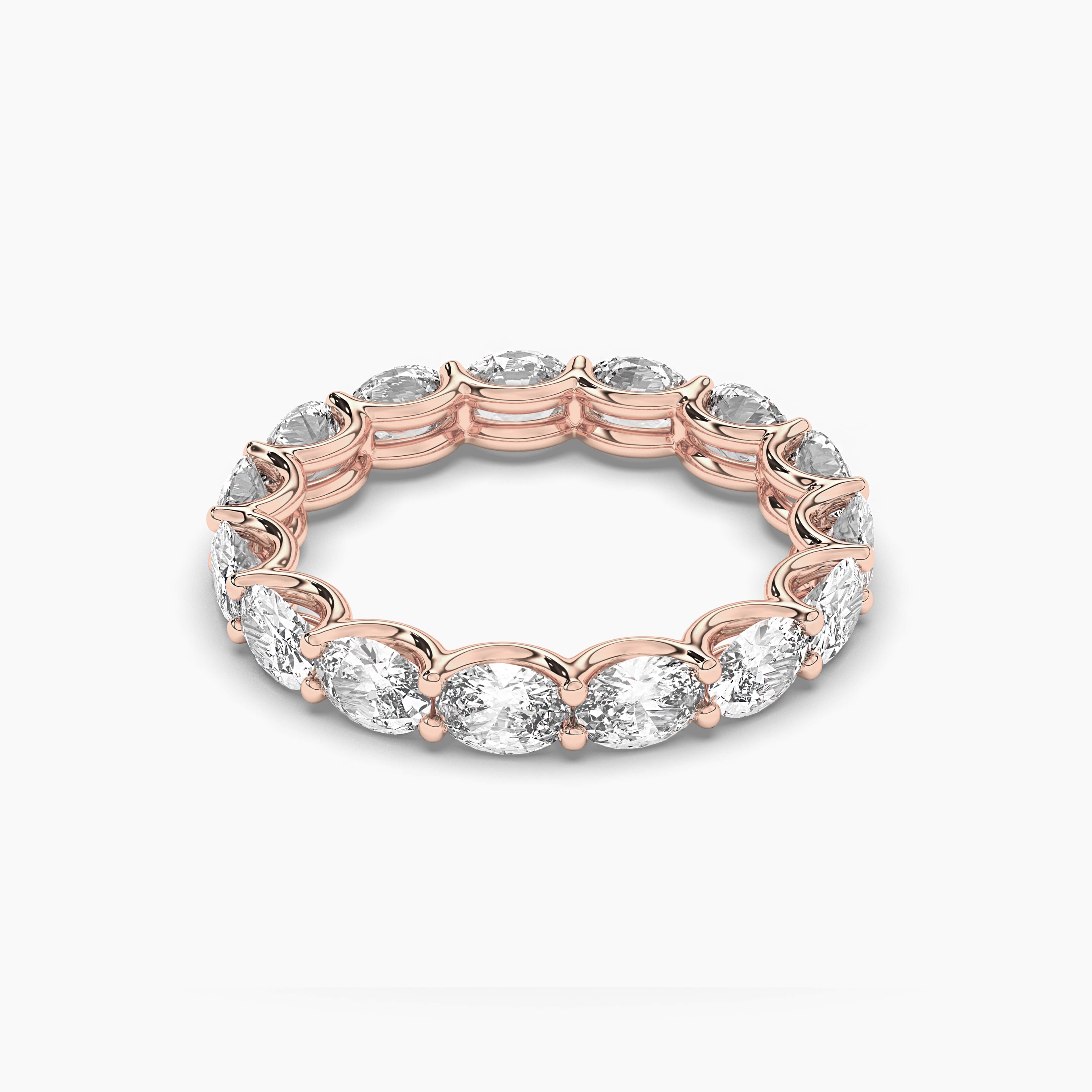 Oval-Cut Diamond Eternity Ring Rose Gold