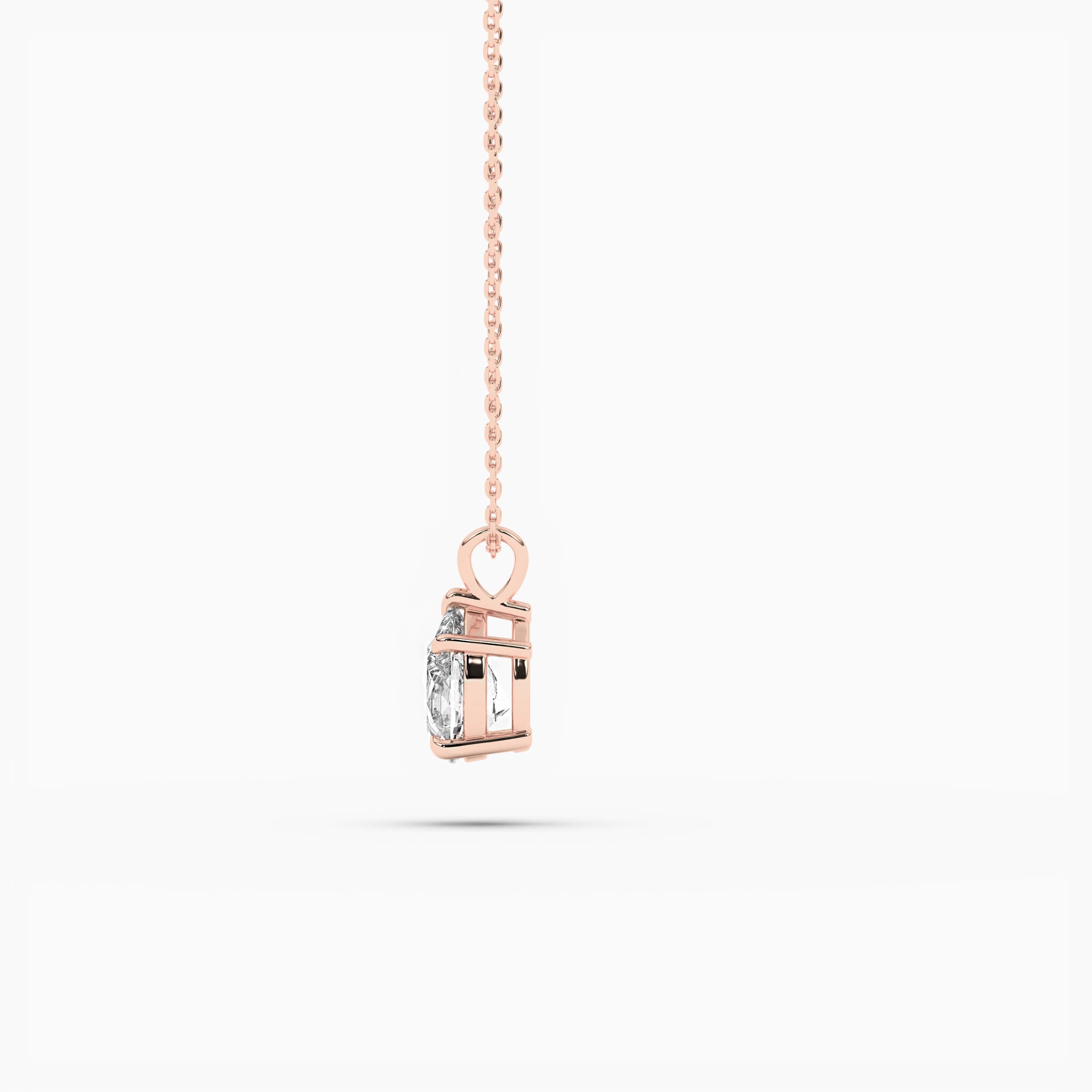 PEAR SHAPED DIAMOND NECKLACE IN ROSE GOLD