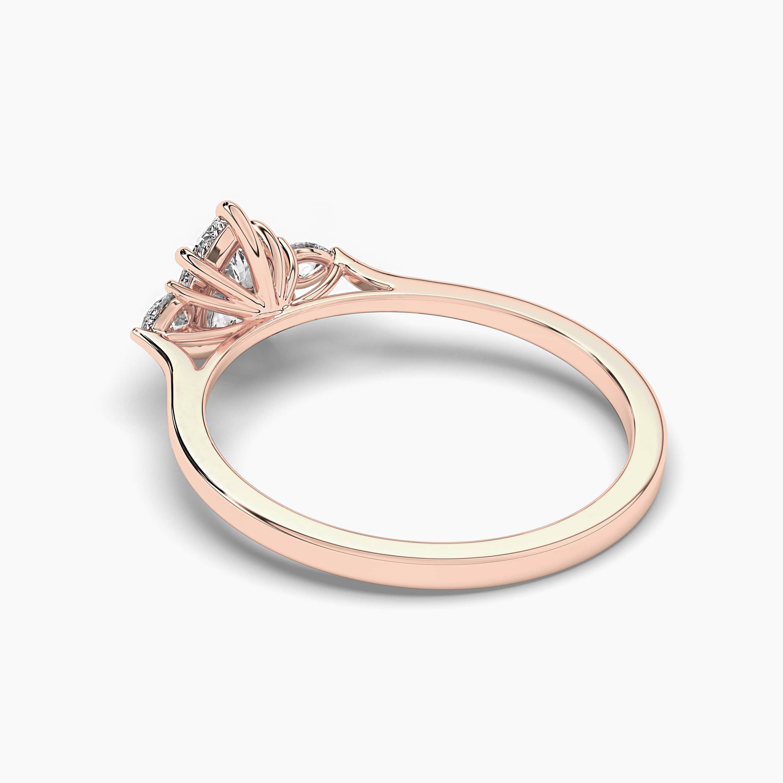 Pear Cut Ring With Princess Side Stones 