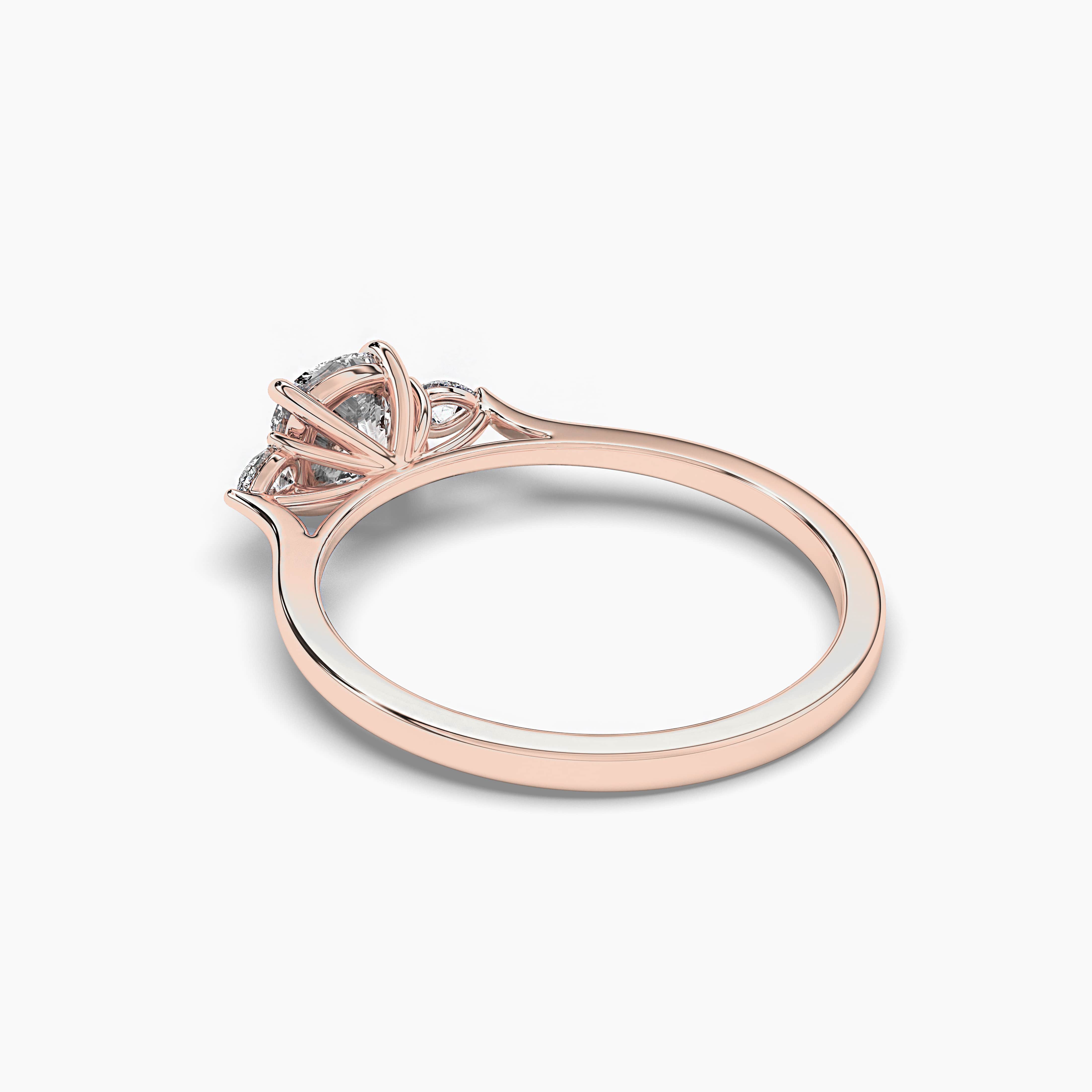 Cushion Cut Halo Ring Solid Rose Gold