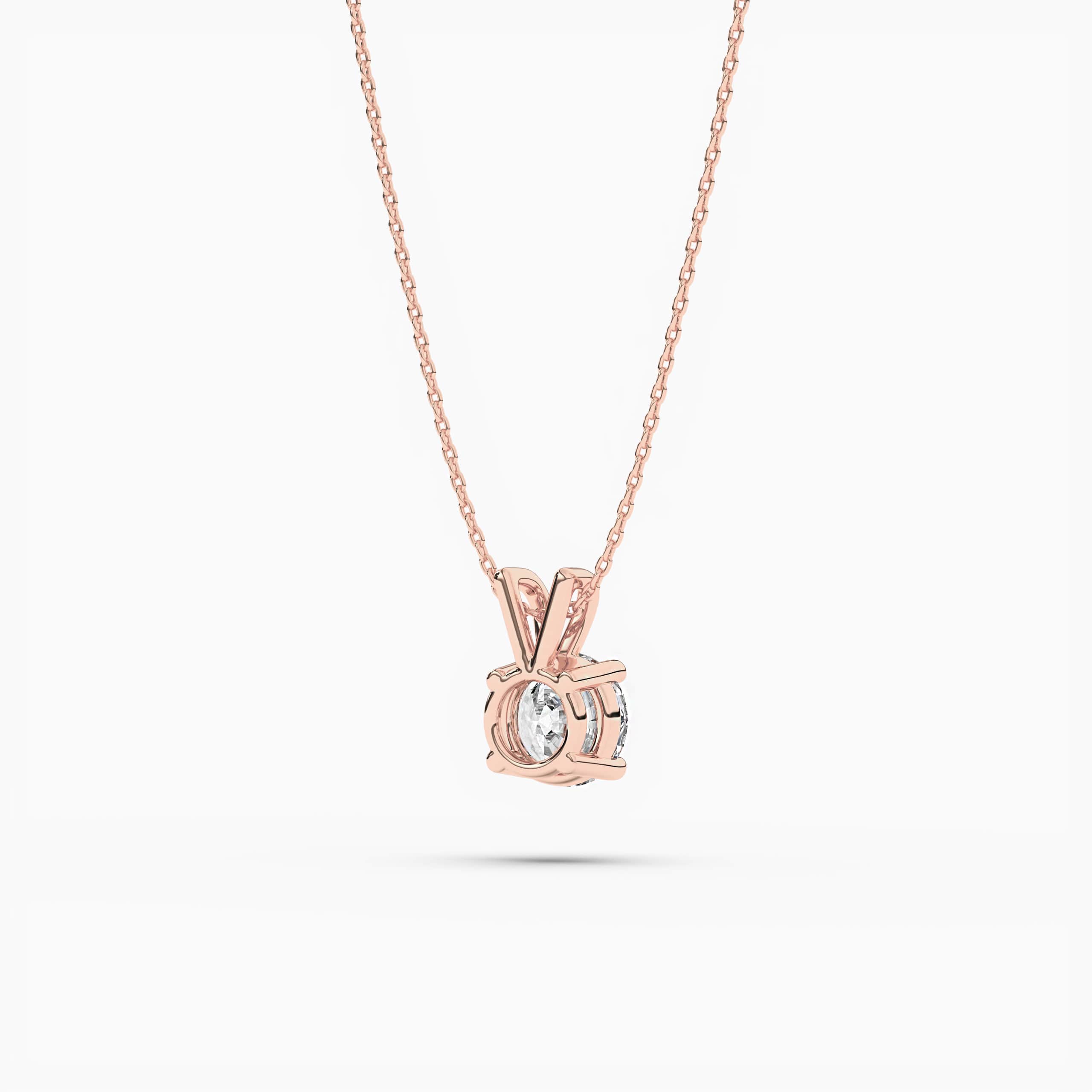  Round Cut Lab Created Diamond Solitaire Pendant Necklace