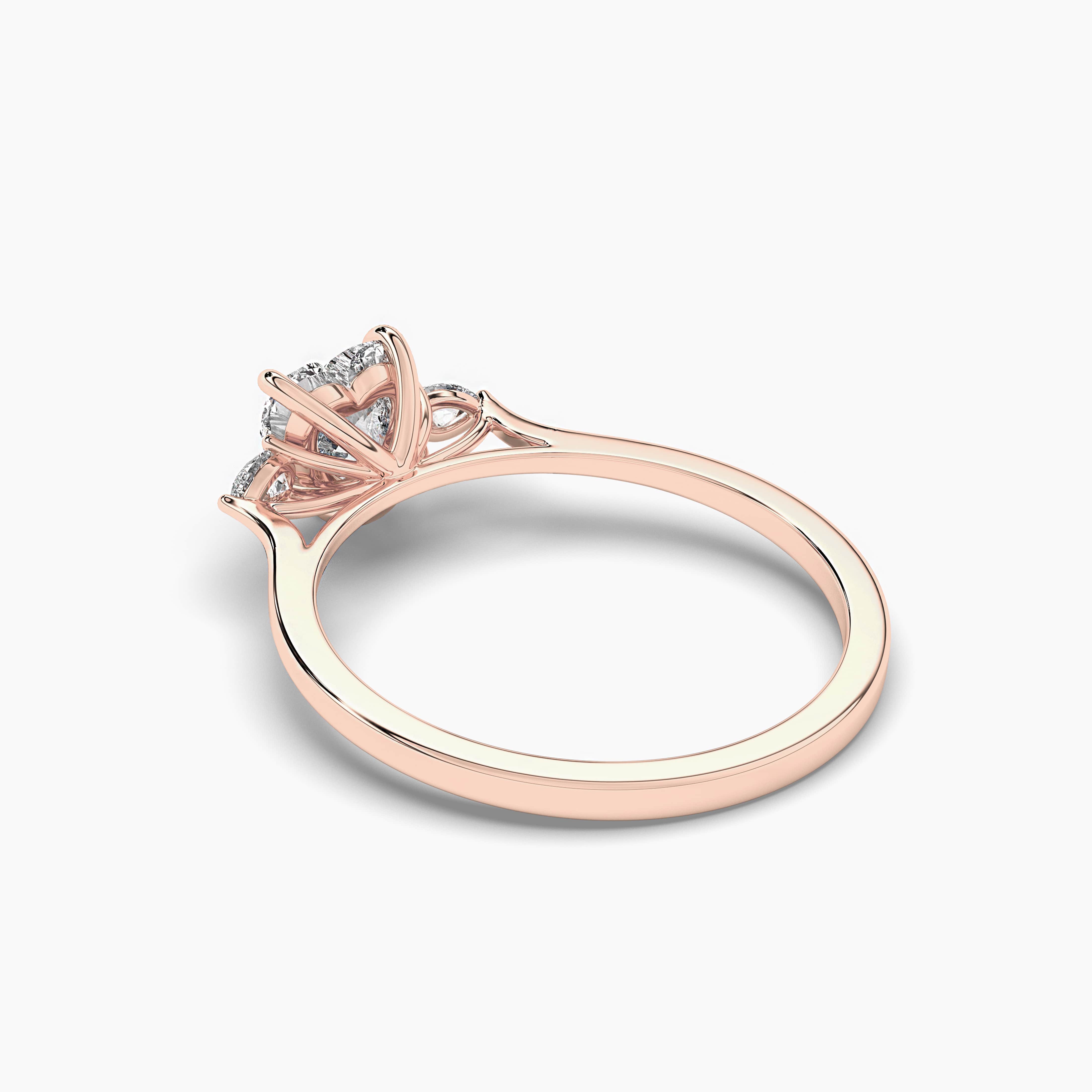 Rose GOld Diamond Engagement Ring with Side Stones