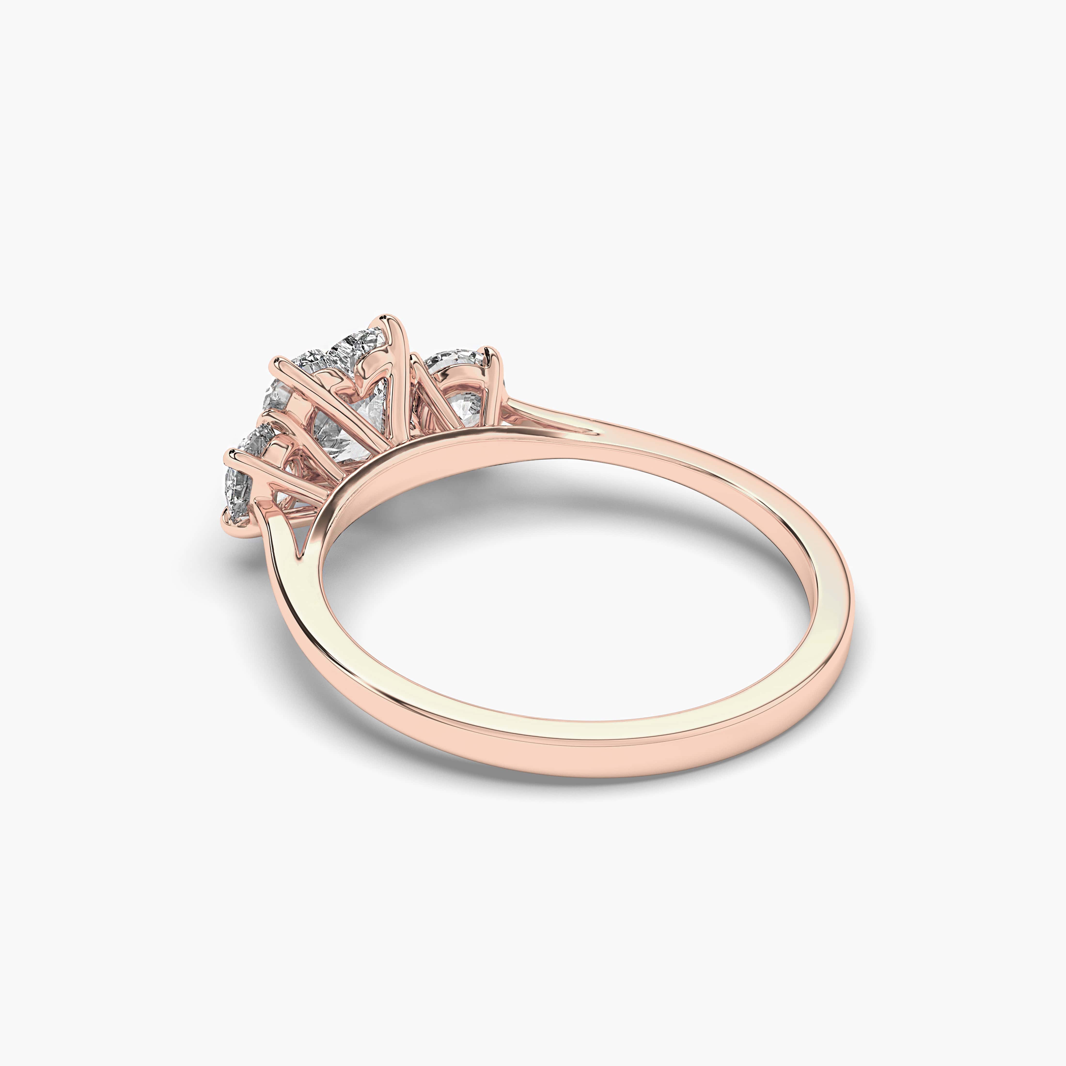 Rose Gold Heart Ring with 1.3 ct diamond