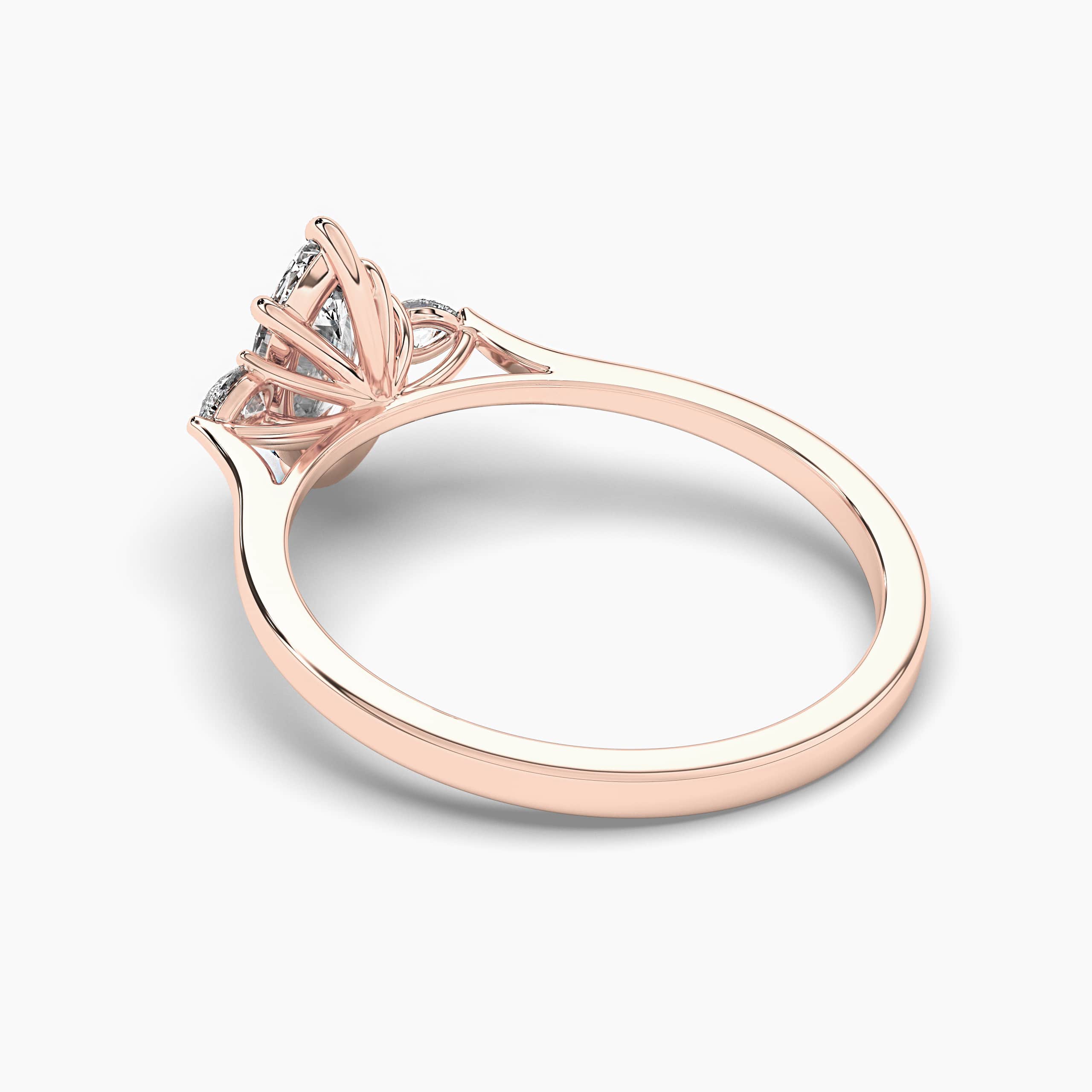 Marquise Cut Solitaire Diamond Rose Gold Ring 